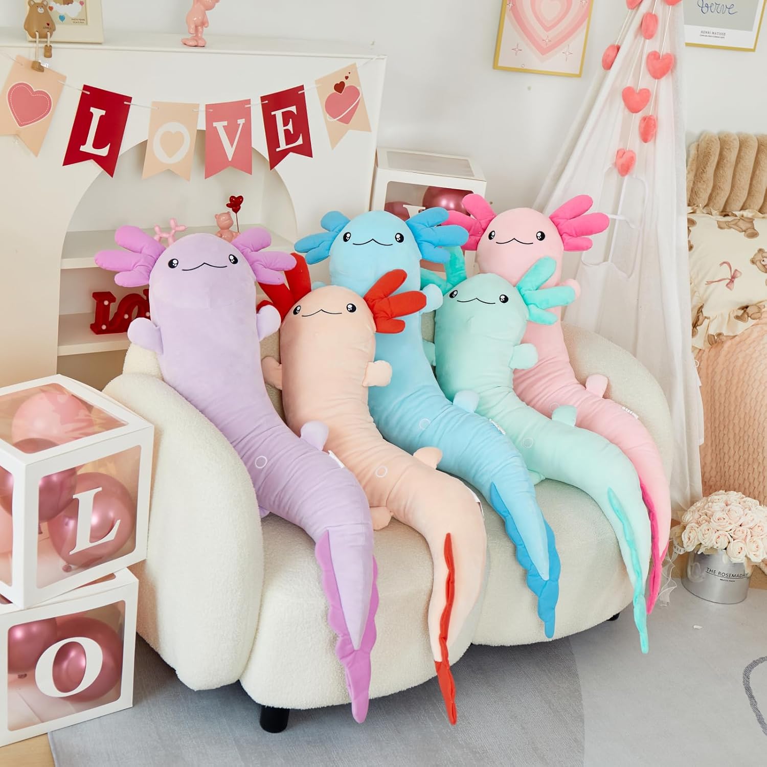 MaoGoLan Glow-in-the-Dark Axolotl Plush Pillow