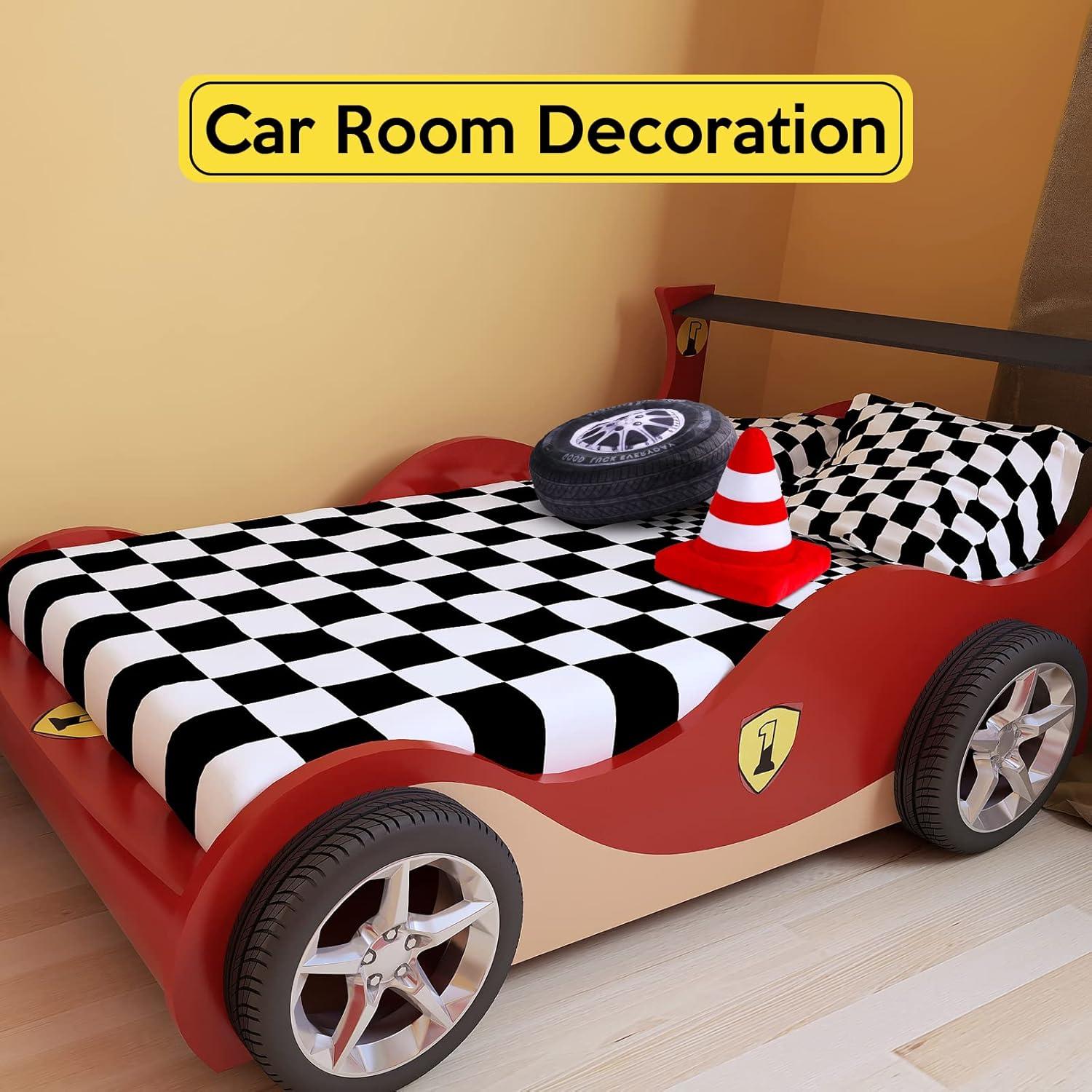 Woanger 2 Pcs Car Room Decor Plush Pillow Set
