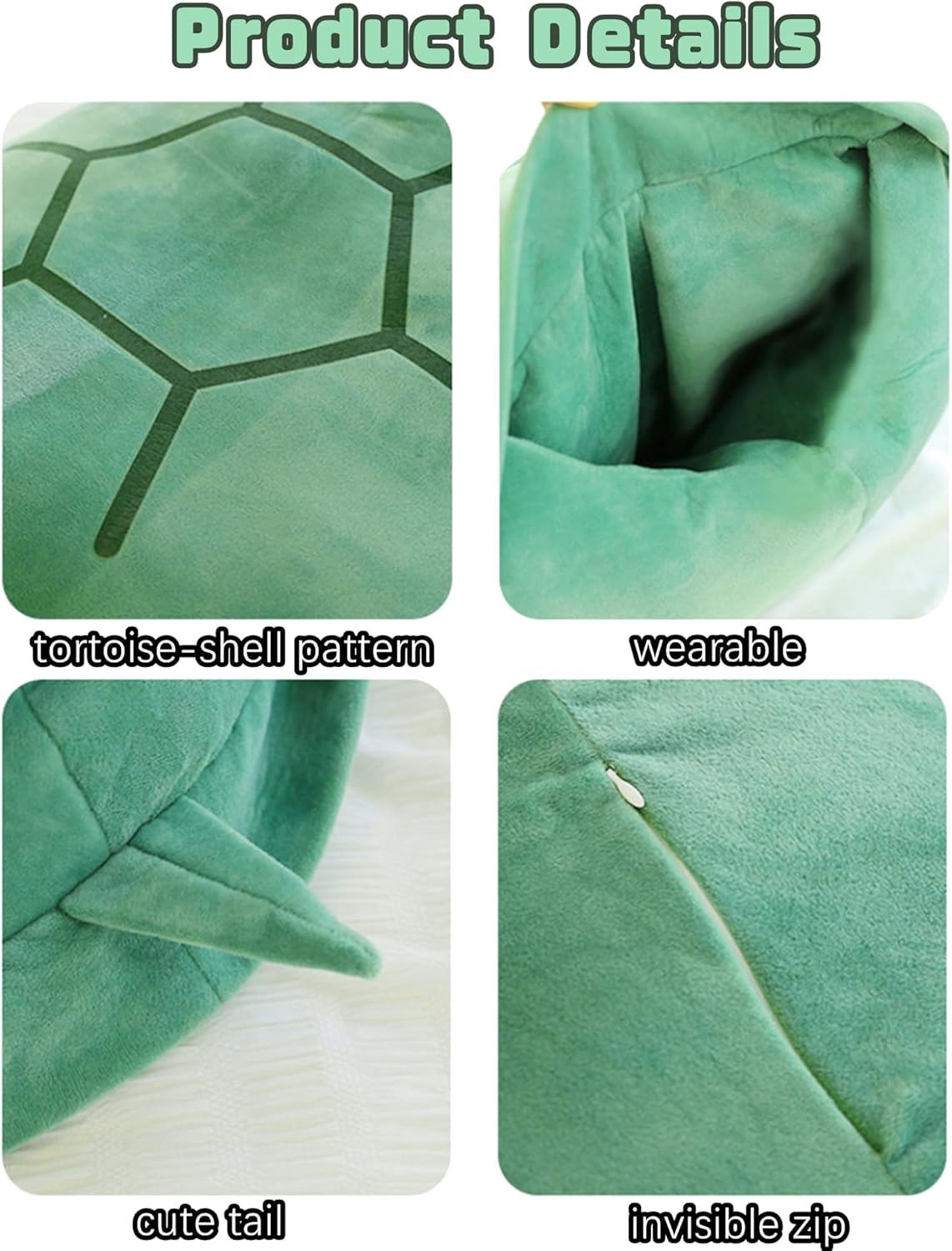 40 Inch Wearable Turtle Shell Plush Pillow for Adults