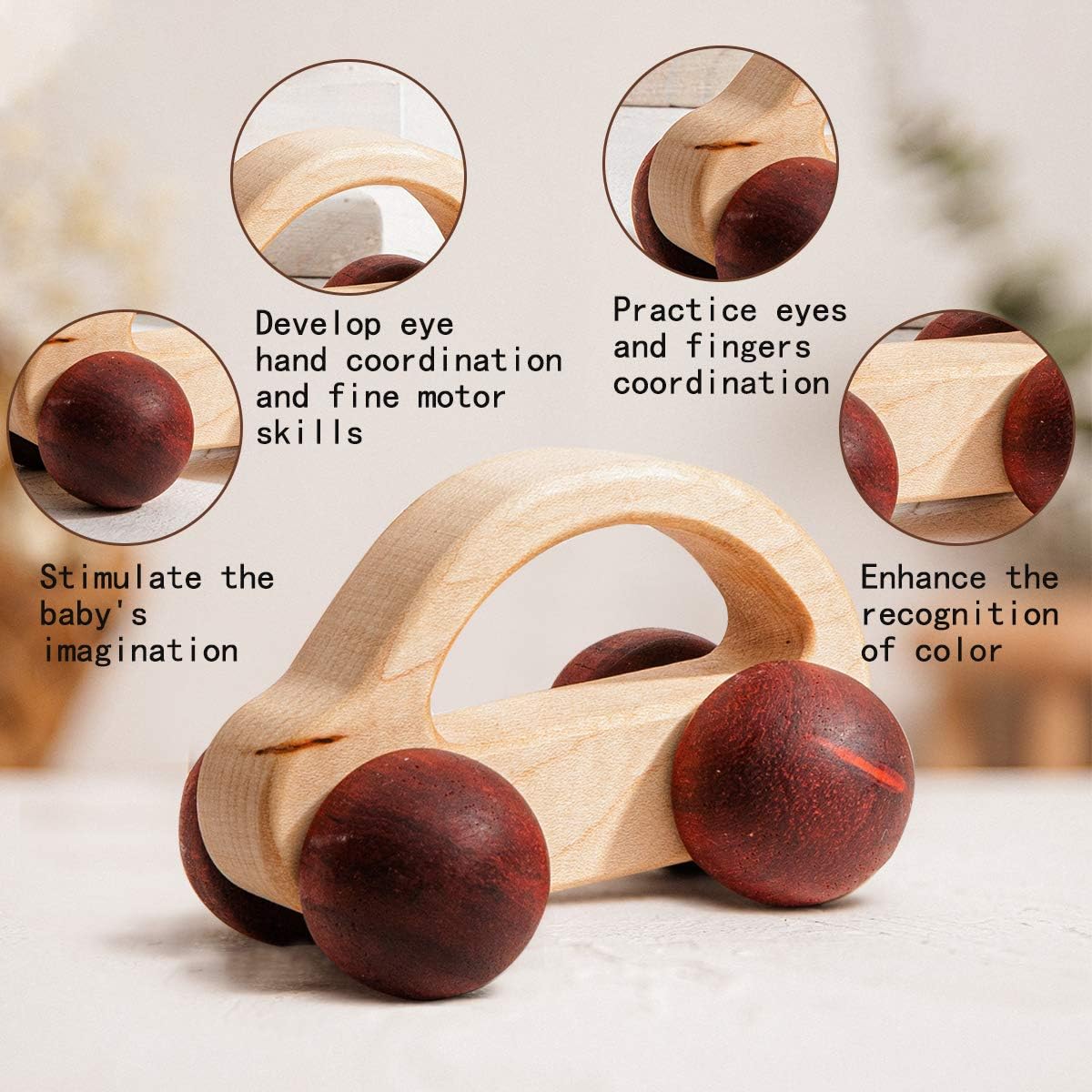 Promise Babe 2pc Wooden Rattle and Car Toys 1