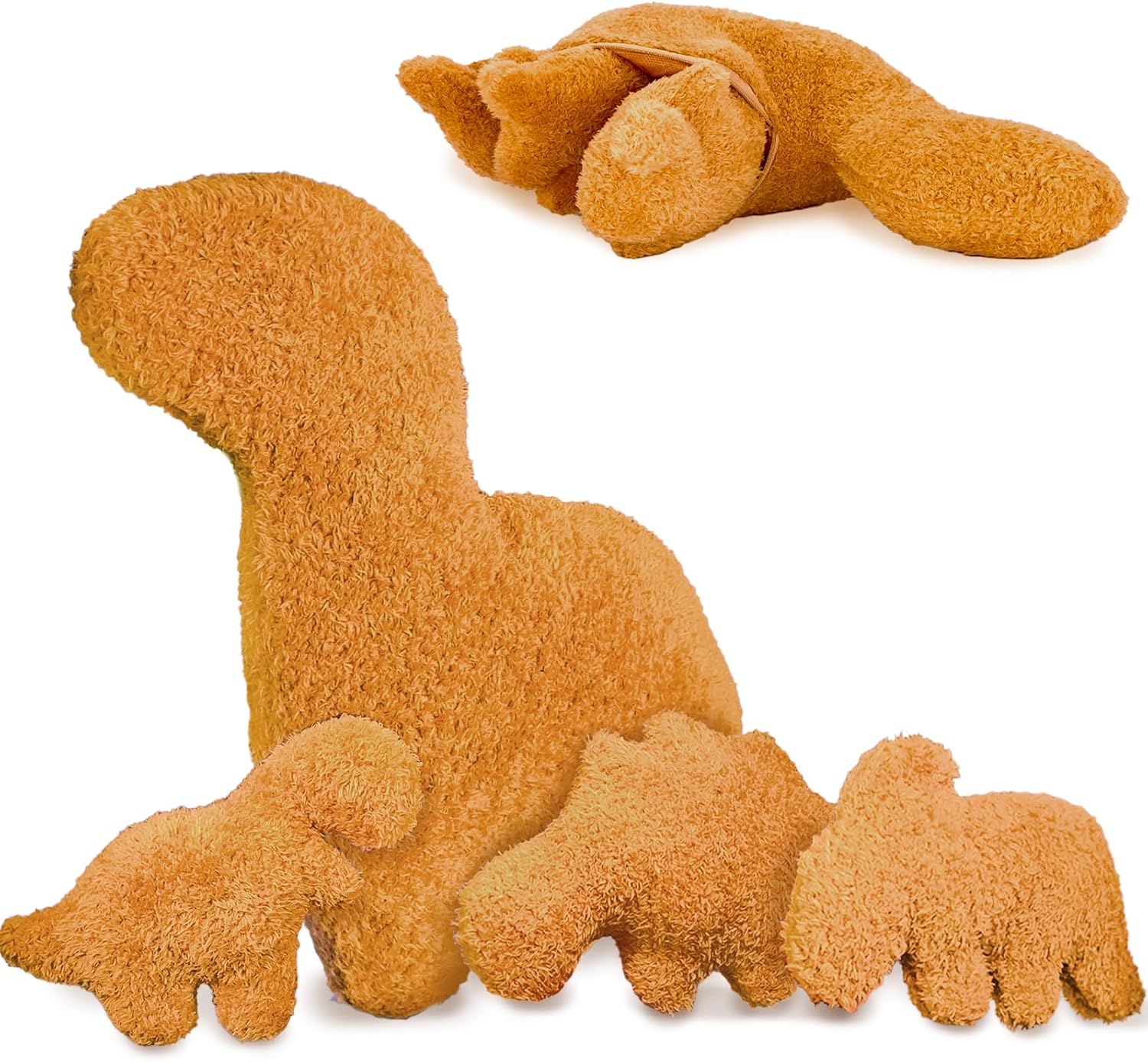 4 Pack Dino Nugget Pillow Set with Plush Toys