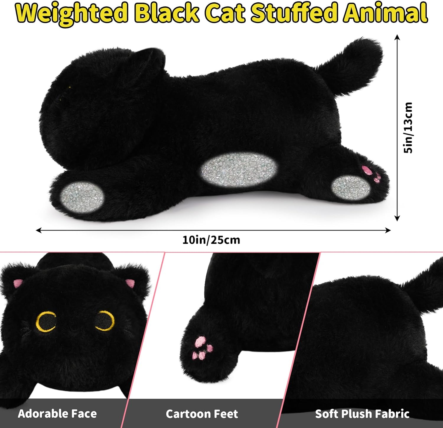 Leokawin Weighted Black Cat Plush Pillow
