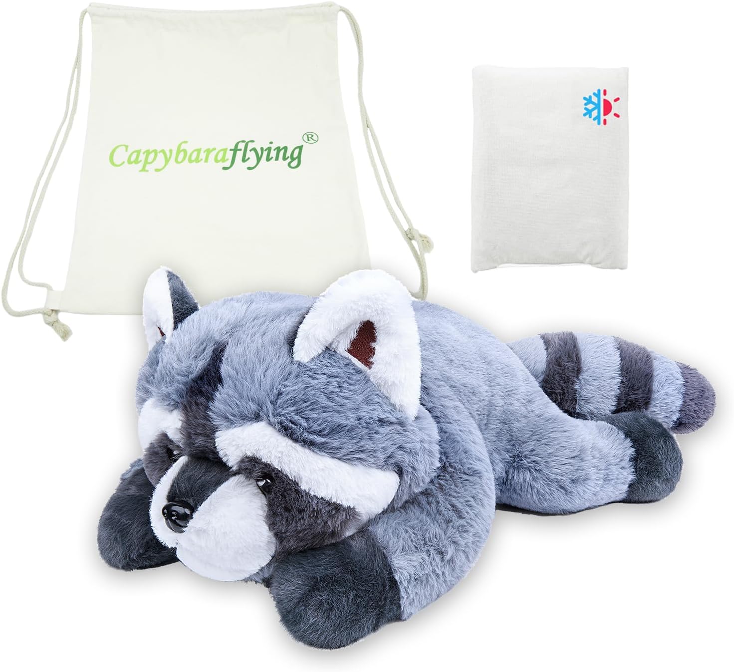 Capybaraflying Raccoon Weighted Plush Pillow