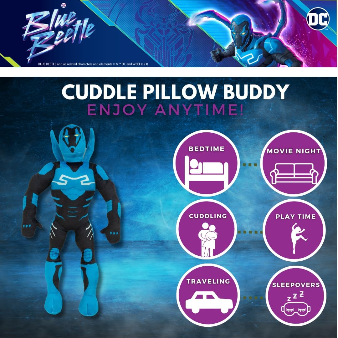 Franco Kids Bedding Plush Cuddle Pillow Blue Beetle