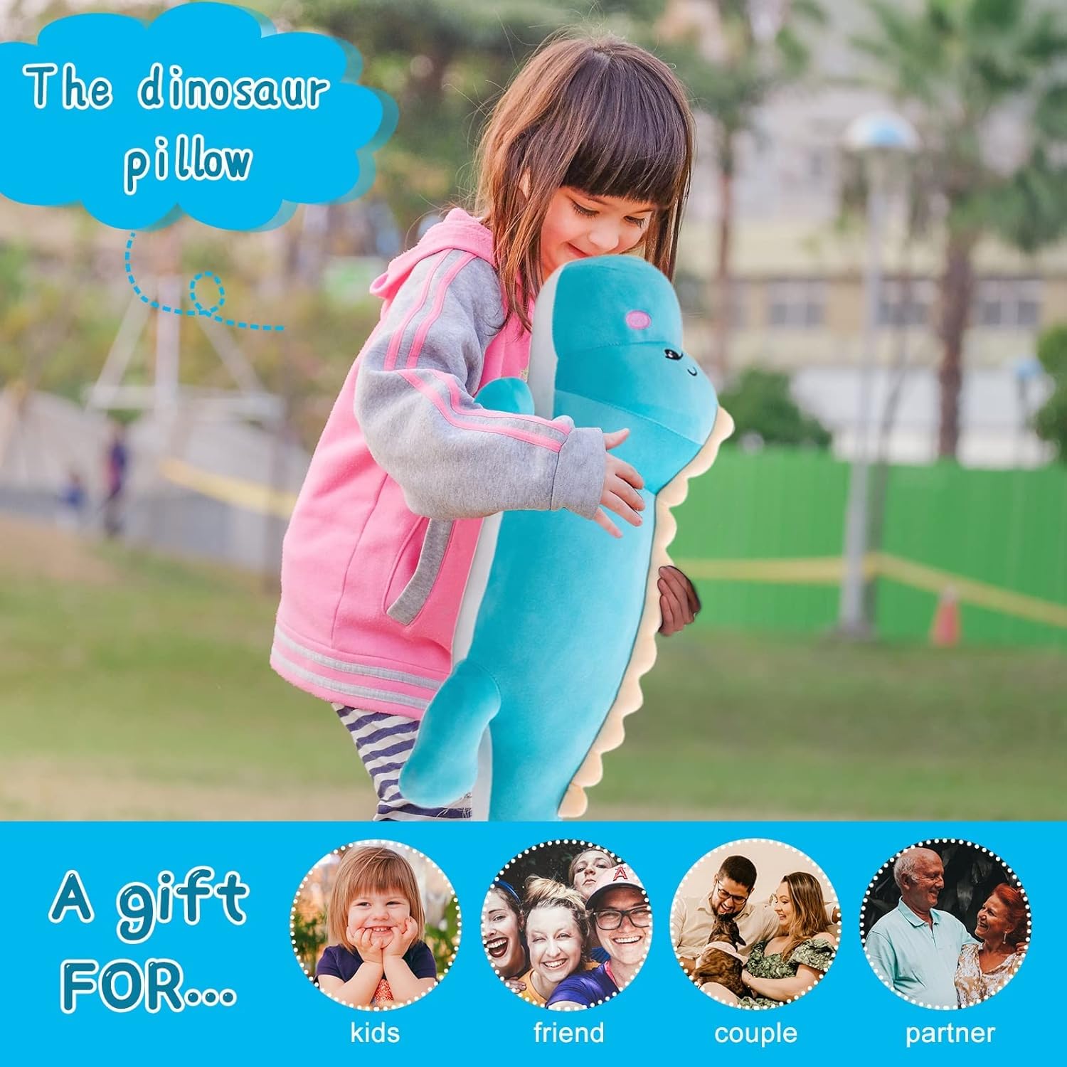 OULV Dinosaur Plush Pillow Soft Stuffed Animal Doll for Kids 1