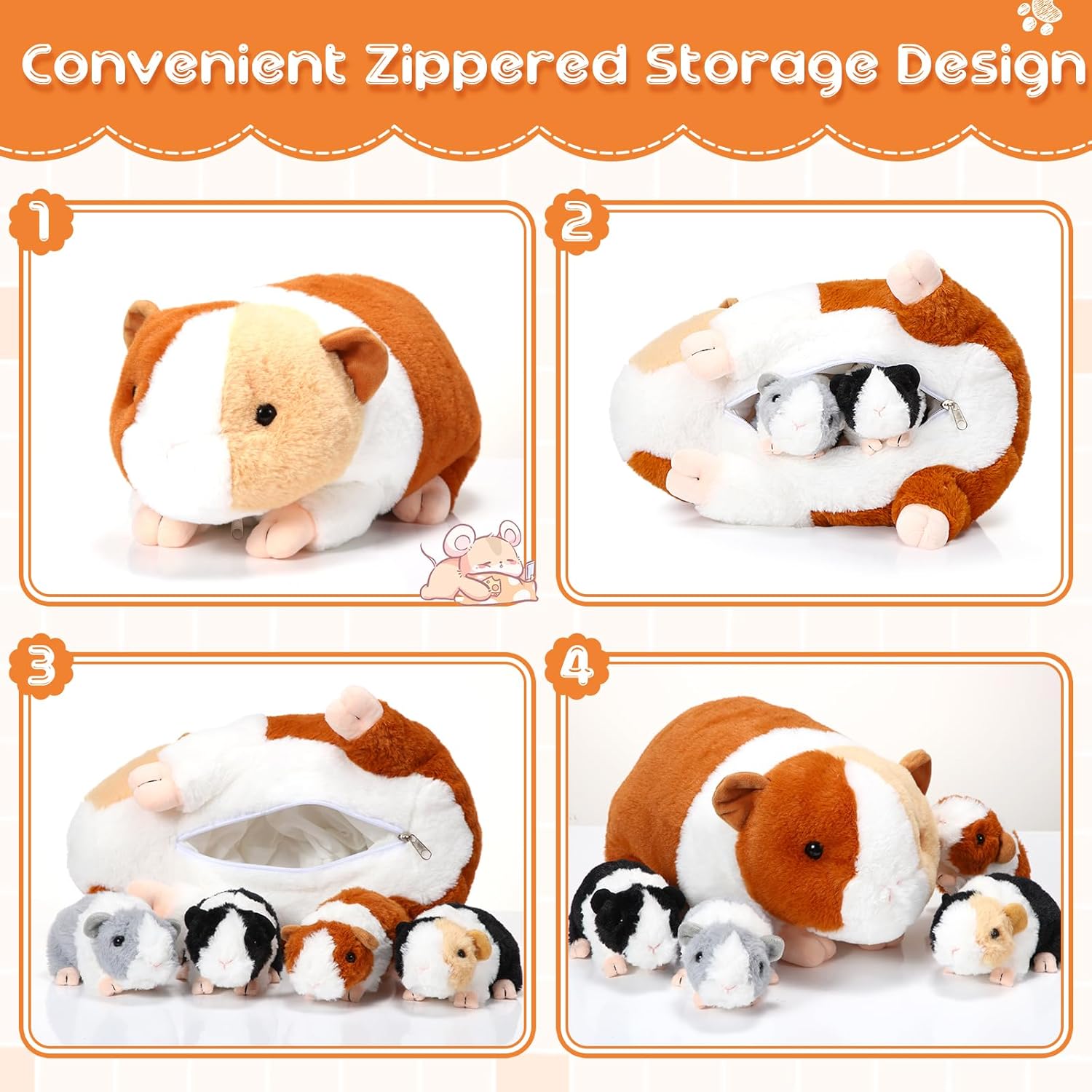 Jenaai 5 Pcs Plush Guinea Pig Set