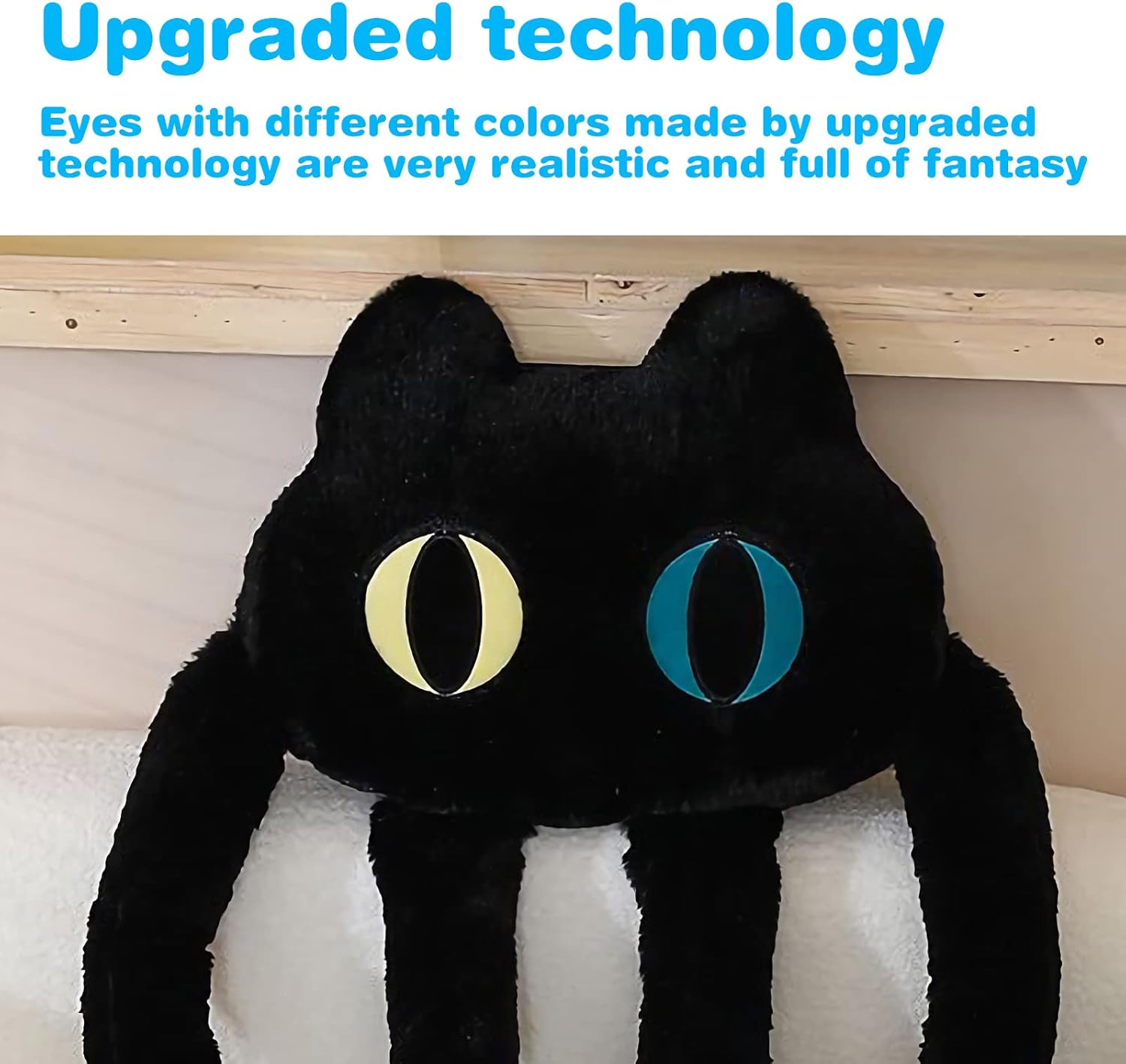 Long Cat Plush Pillow 39 Kawaii Black Cat Stuffed Animal Toy