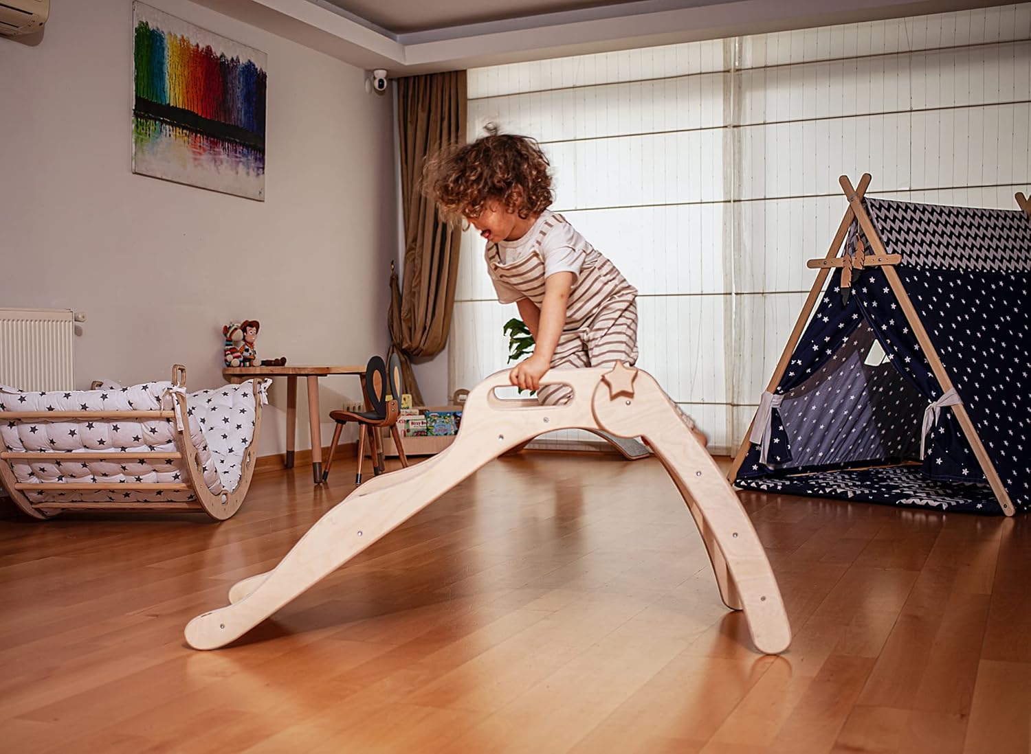 Kidodido Montessori Wooden Freestanding Slide