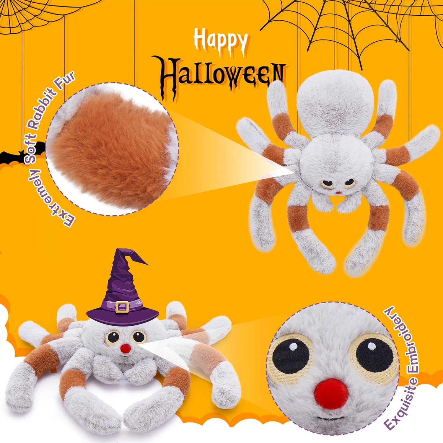 MaoGoLan 20 Inch Giant Spider Plush Pillow