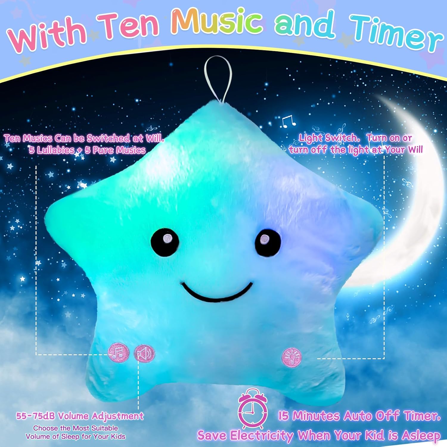 Subao Sensory Pillow with Light Music for Kids