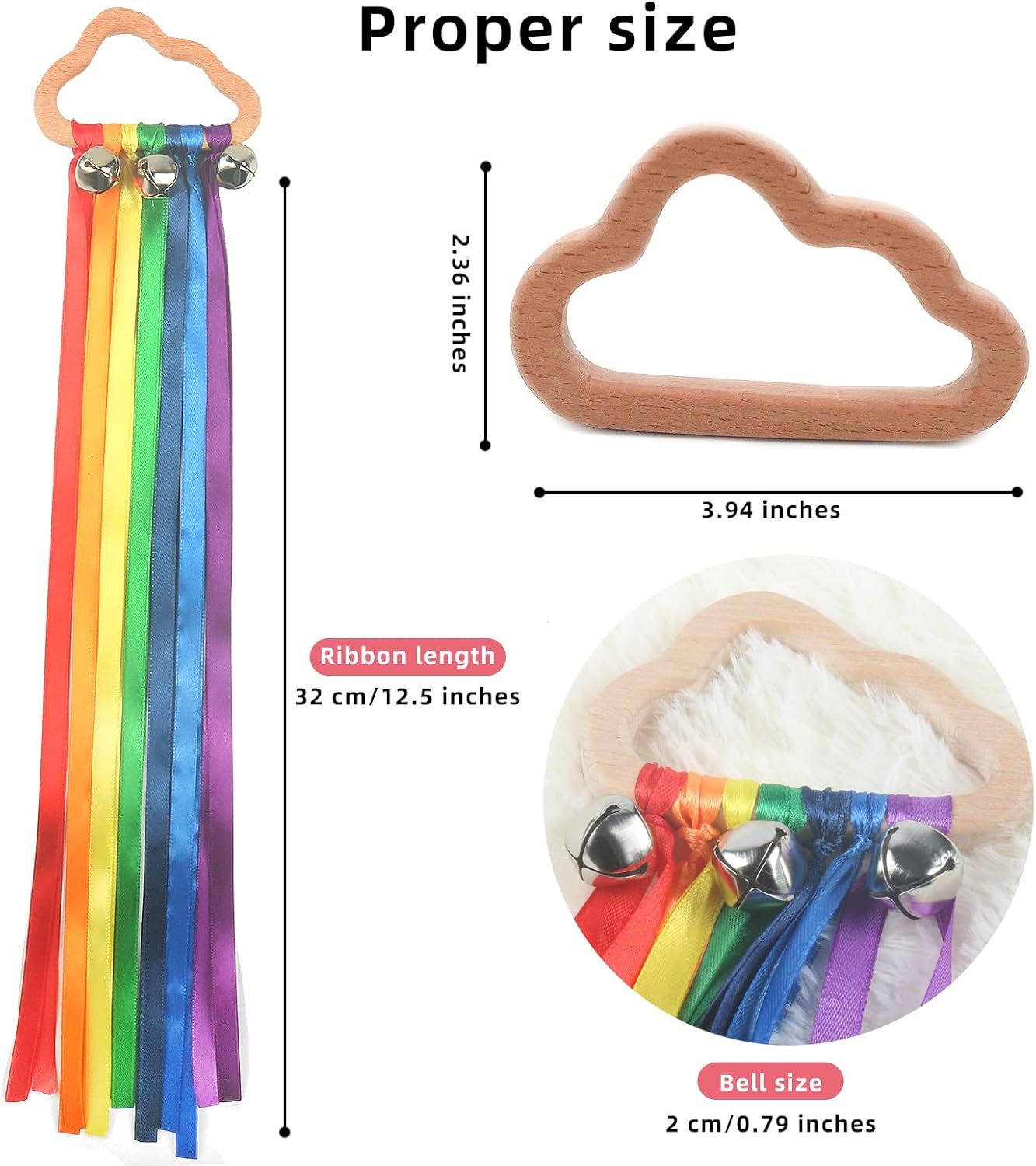 MEROCO Rainbow Hand Kite with Wood Rings 2pcs 1