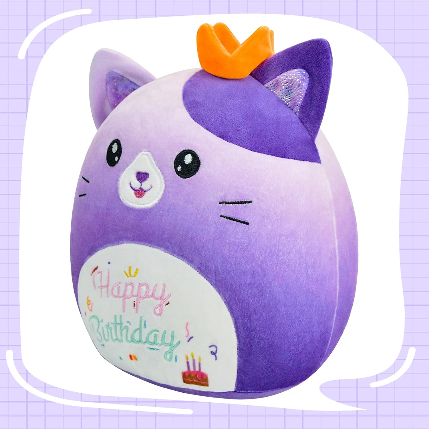 12 Inch Gradient Purple Cat Plush Pillow Toy