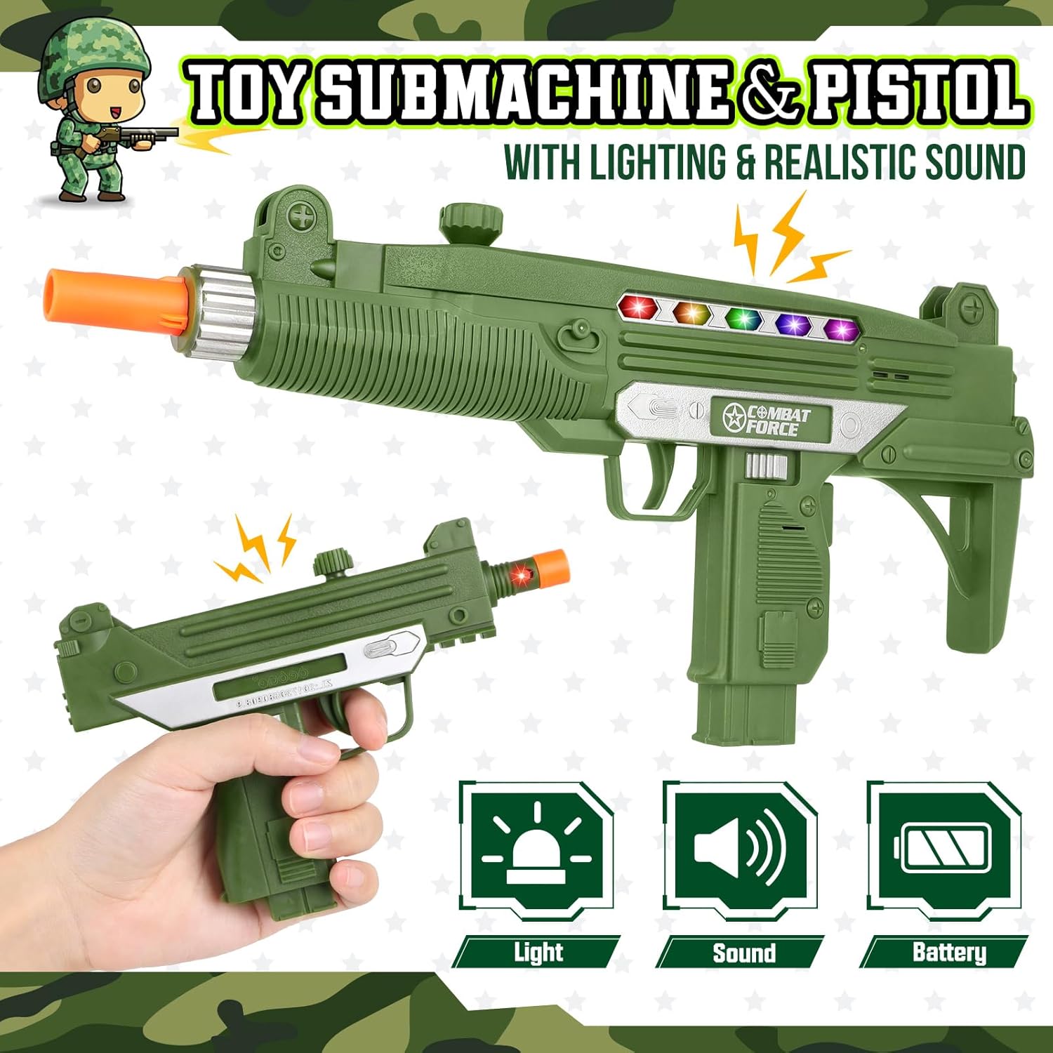 GIFTINBOX Kids Army Costume Set Halloween 3-12