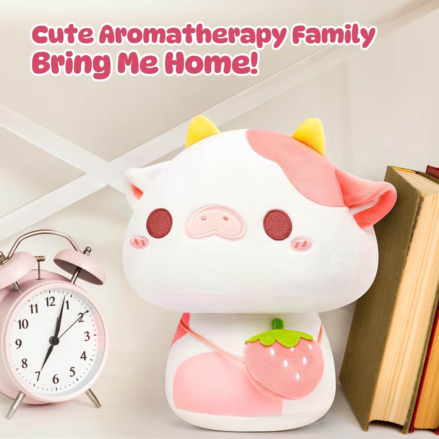 Scented Plush Strawberry Cow Pillow