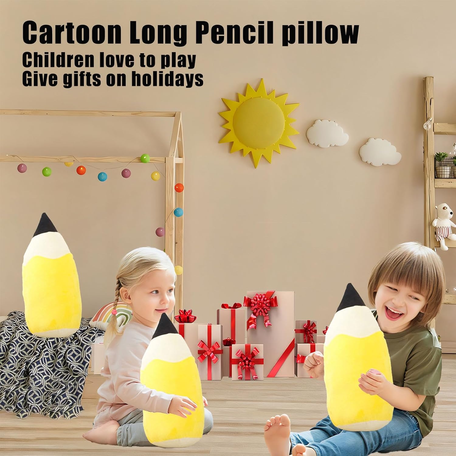 CHELEI2019 197 Pencil Pillow Plush Toy for Kids Yellow