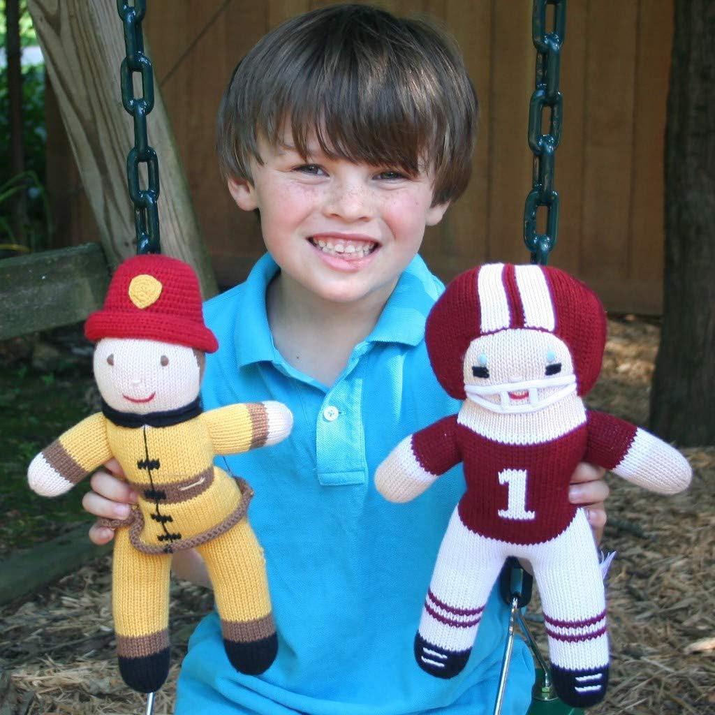 ZUBELS Baby Hand-Knit Frank The Fireman Plush Doll 12-Inch 1