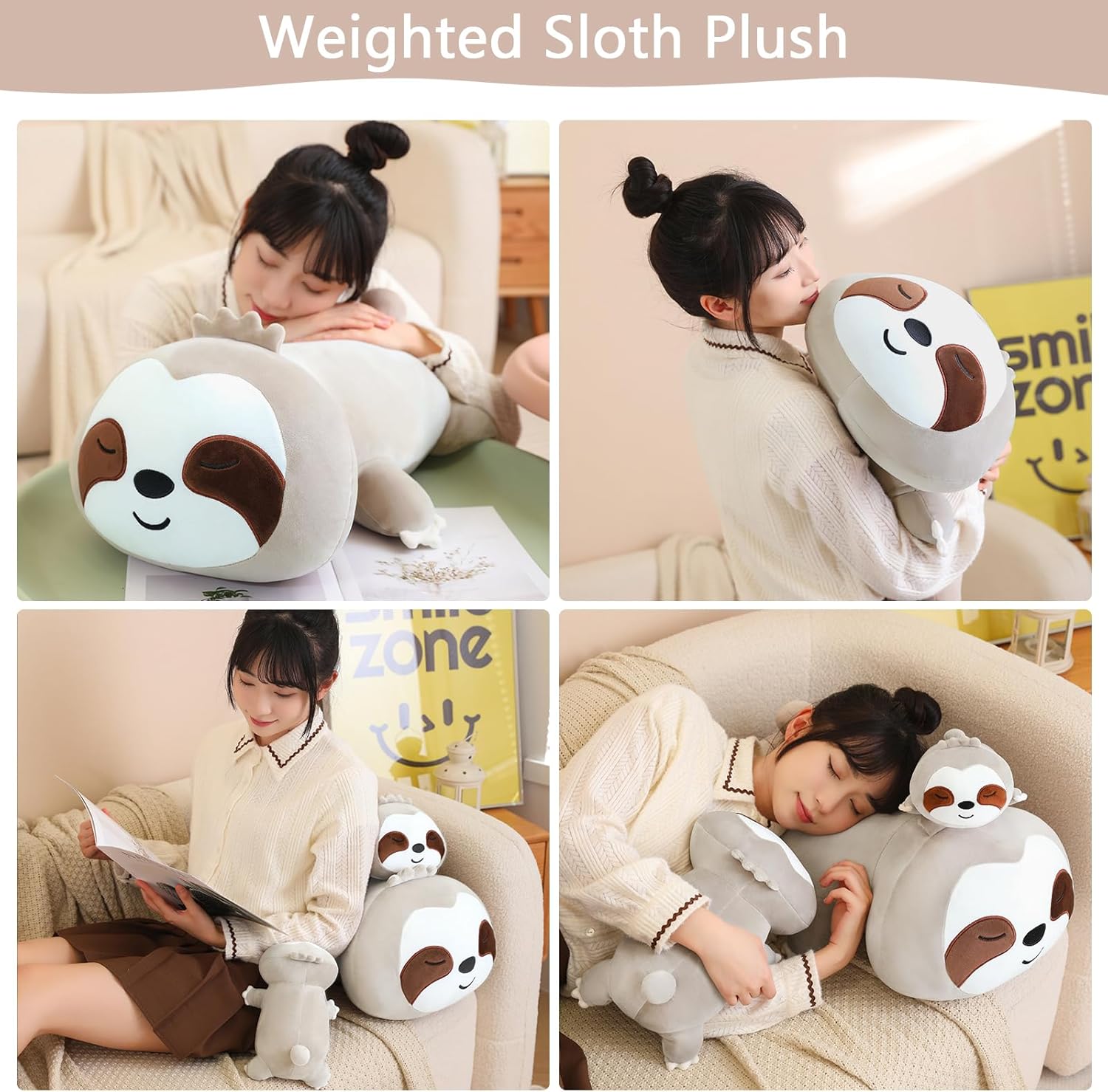 SQEQE Weighted Sloth Plush 236 Inch 31 Lbs