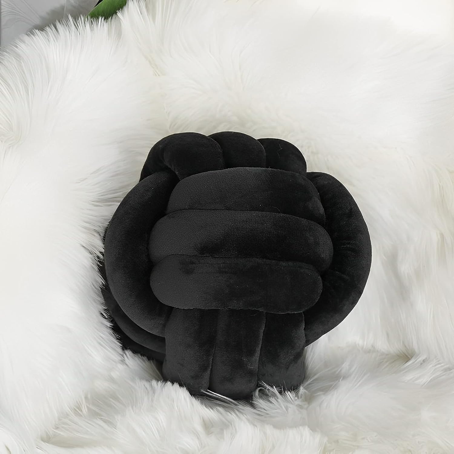 KEBAIHUA Knot Ball Pillow Handmade Plush Throw Cushion for Kids Room 1