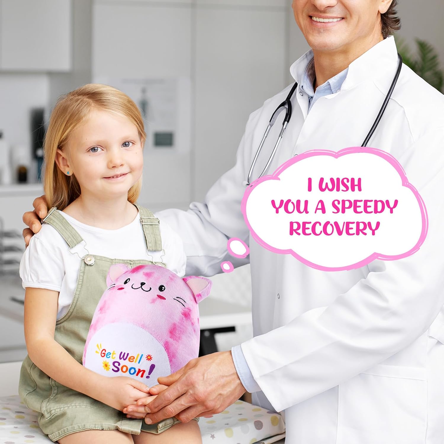 Get Well Soon Cat Plush Hug Pillow Toy Gift