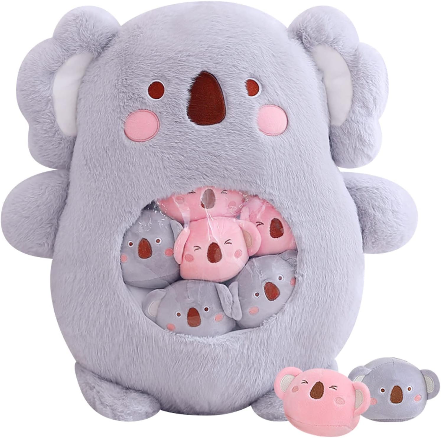 Kawaii Koala Plush Pillow Toy Set - 6 Fluffy Koala Stuffed Animals