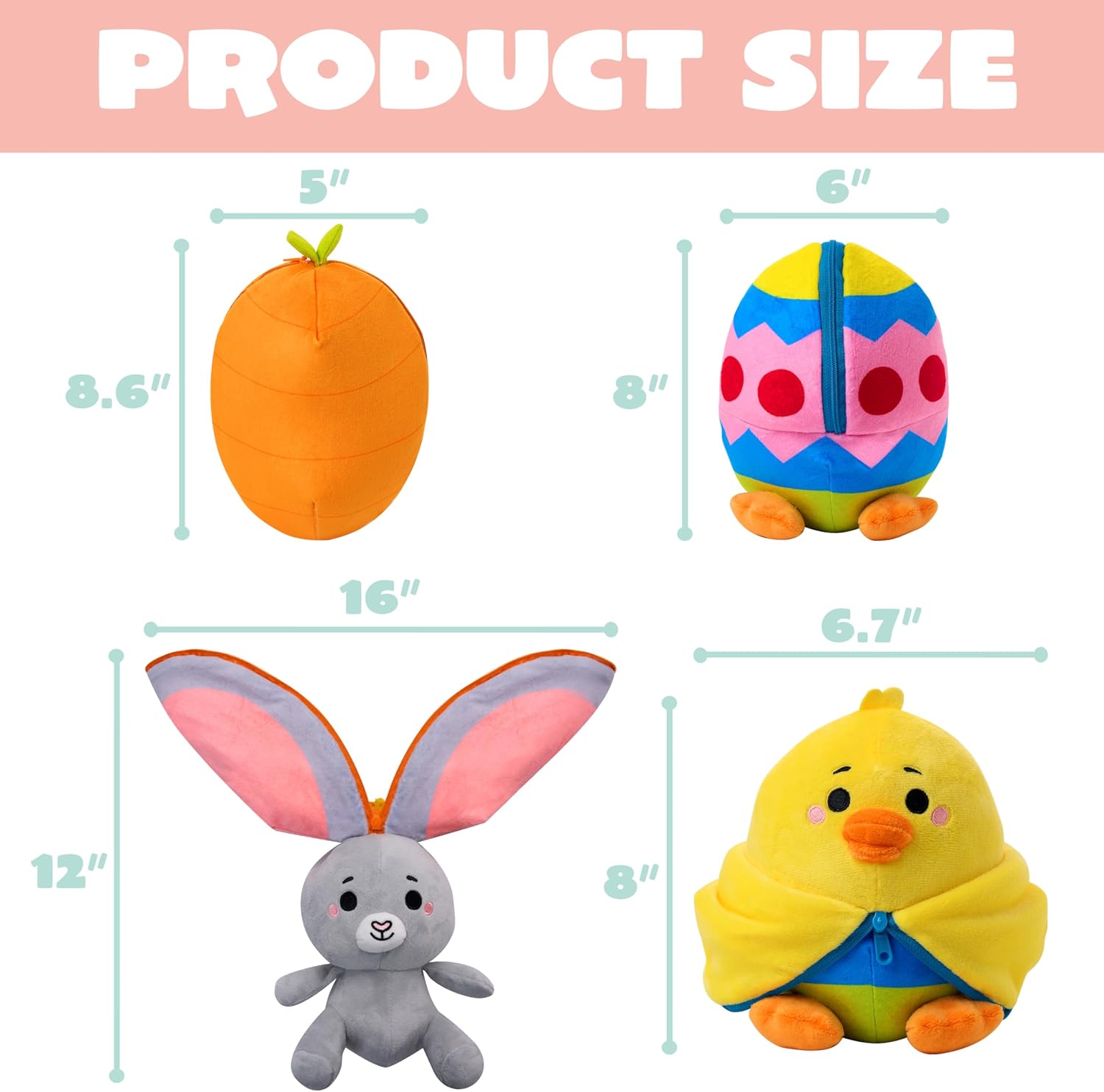 JOYIN 2 PCS Easter Plush Hiding Bunny Chick