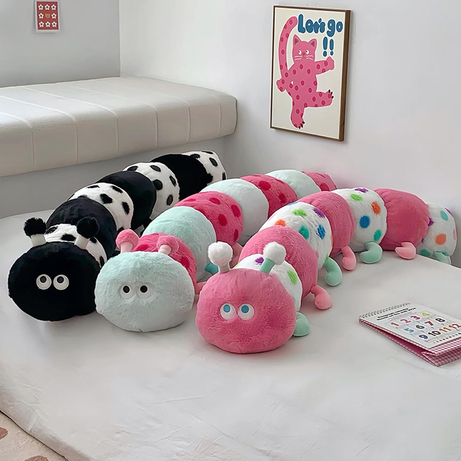 Hofun4U Caterpillar Plush Pillow - Pink 35 Inch