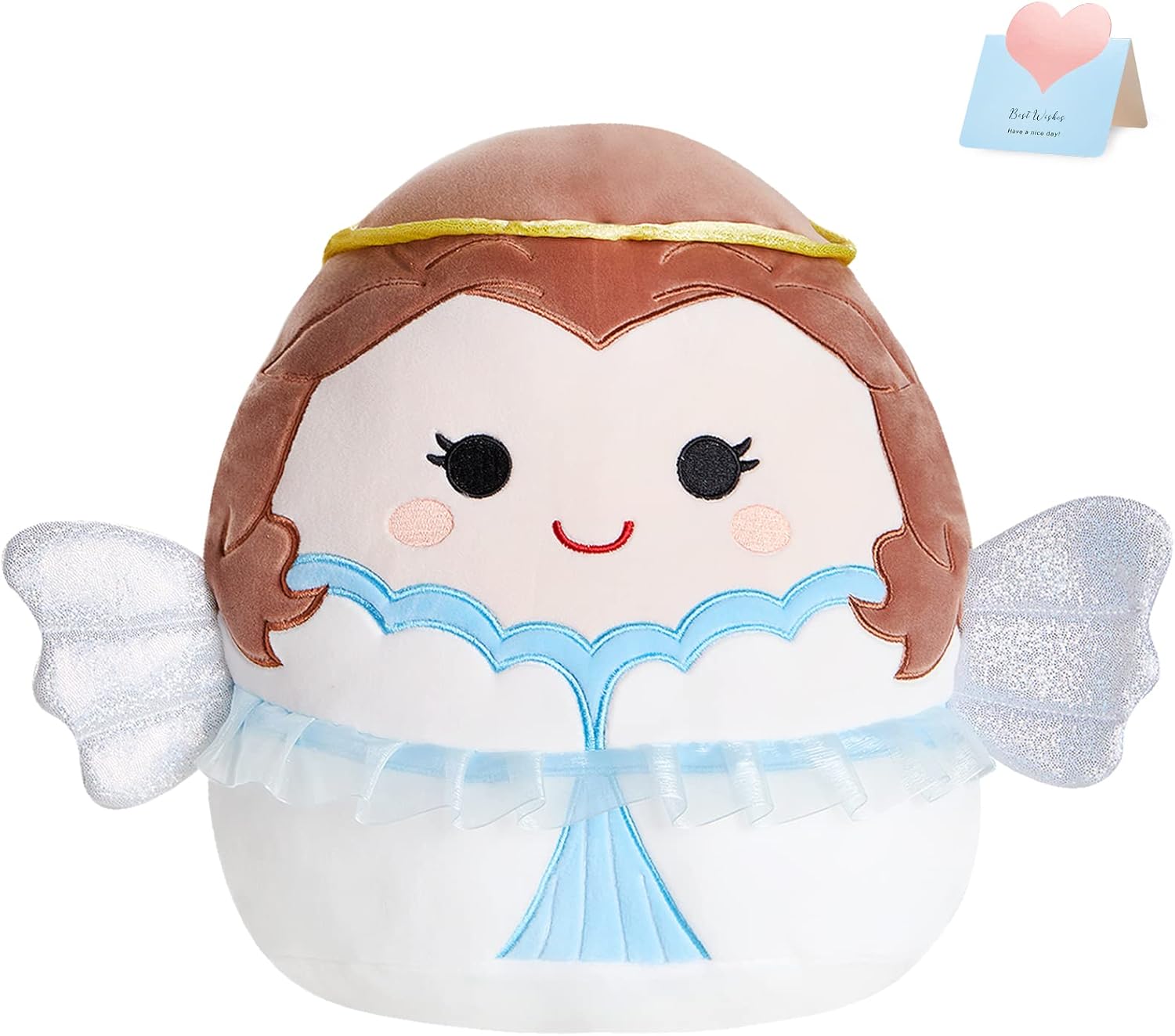 BSTAOFY Cute Angel Plush Pillow with Wings and Halo