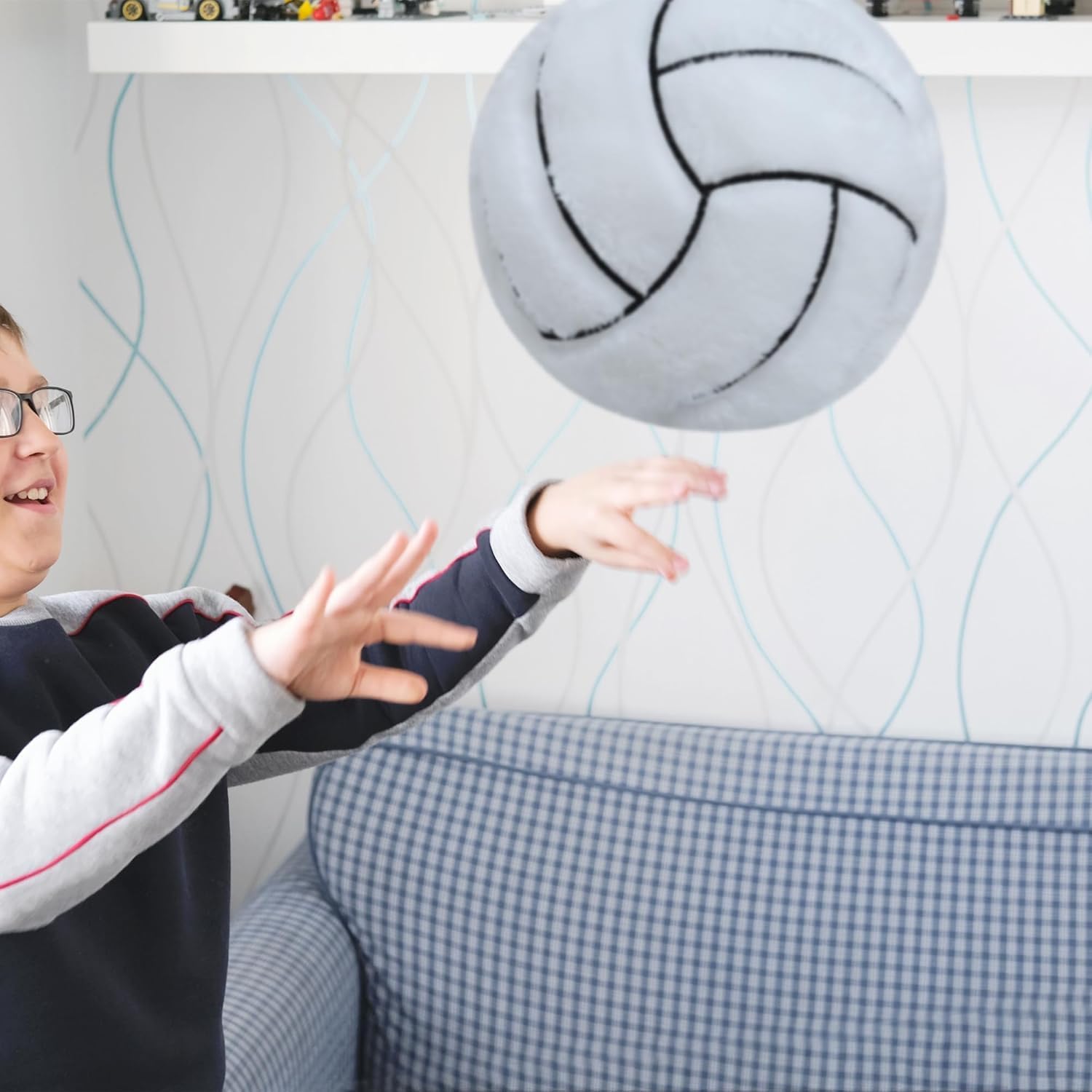 Volleyball Plush Pillow Toy for Kids Room Decor