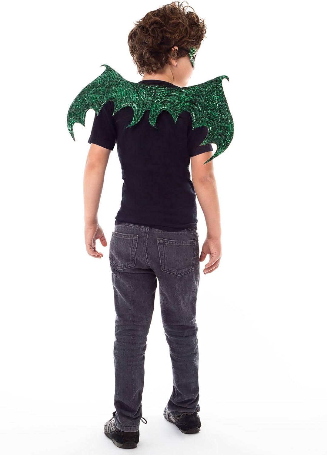 Little Adventures Reversible Dragon Mask and Wing Set for Kids Green 1