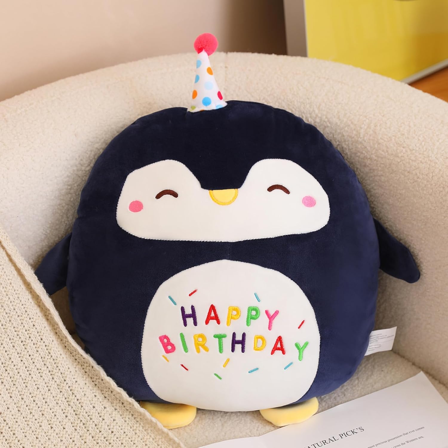 Fawowe Penguin Plush Pillow Birthday Gift for Kids
