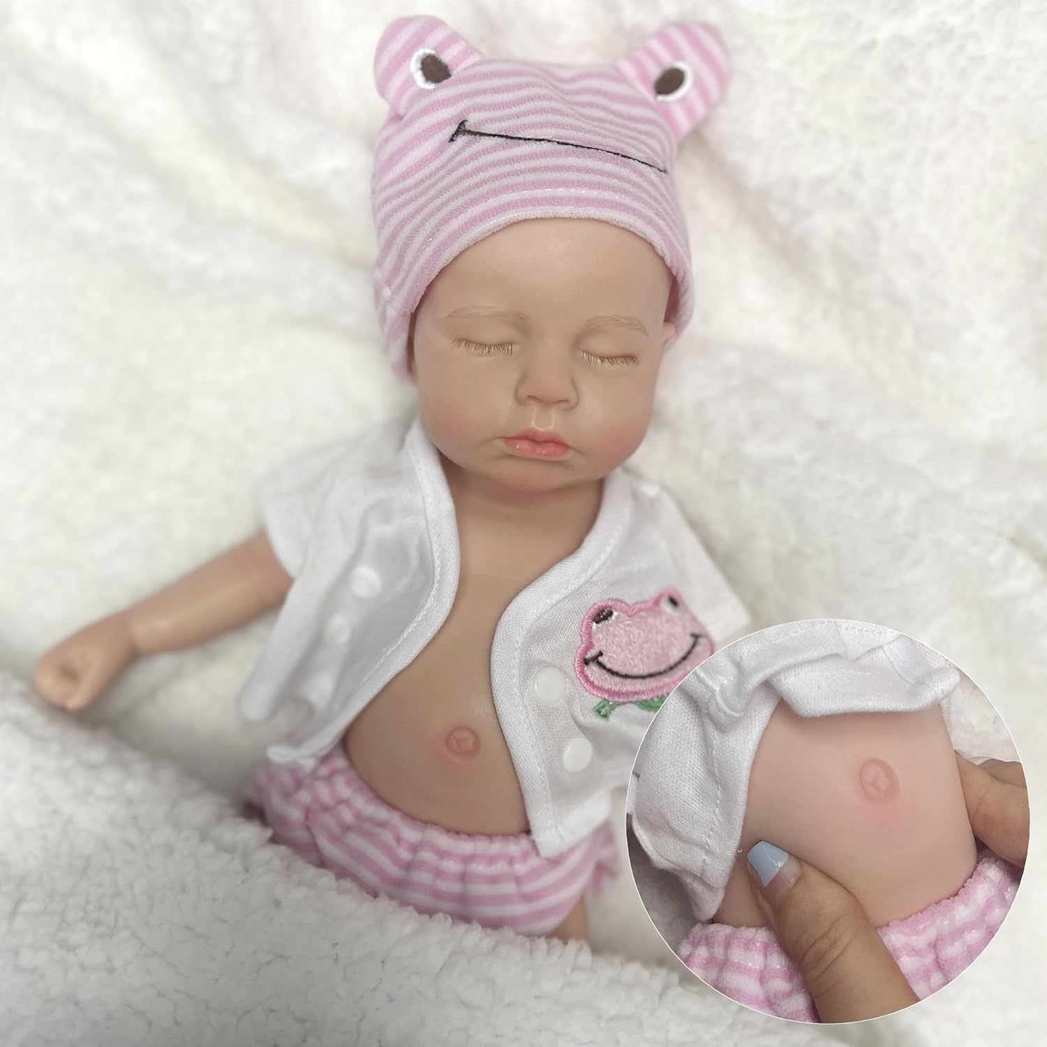 OtardDolls 33cm Realistic Solid Silicone Reborn Baby Doll