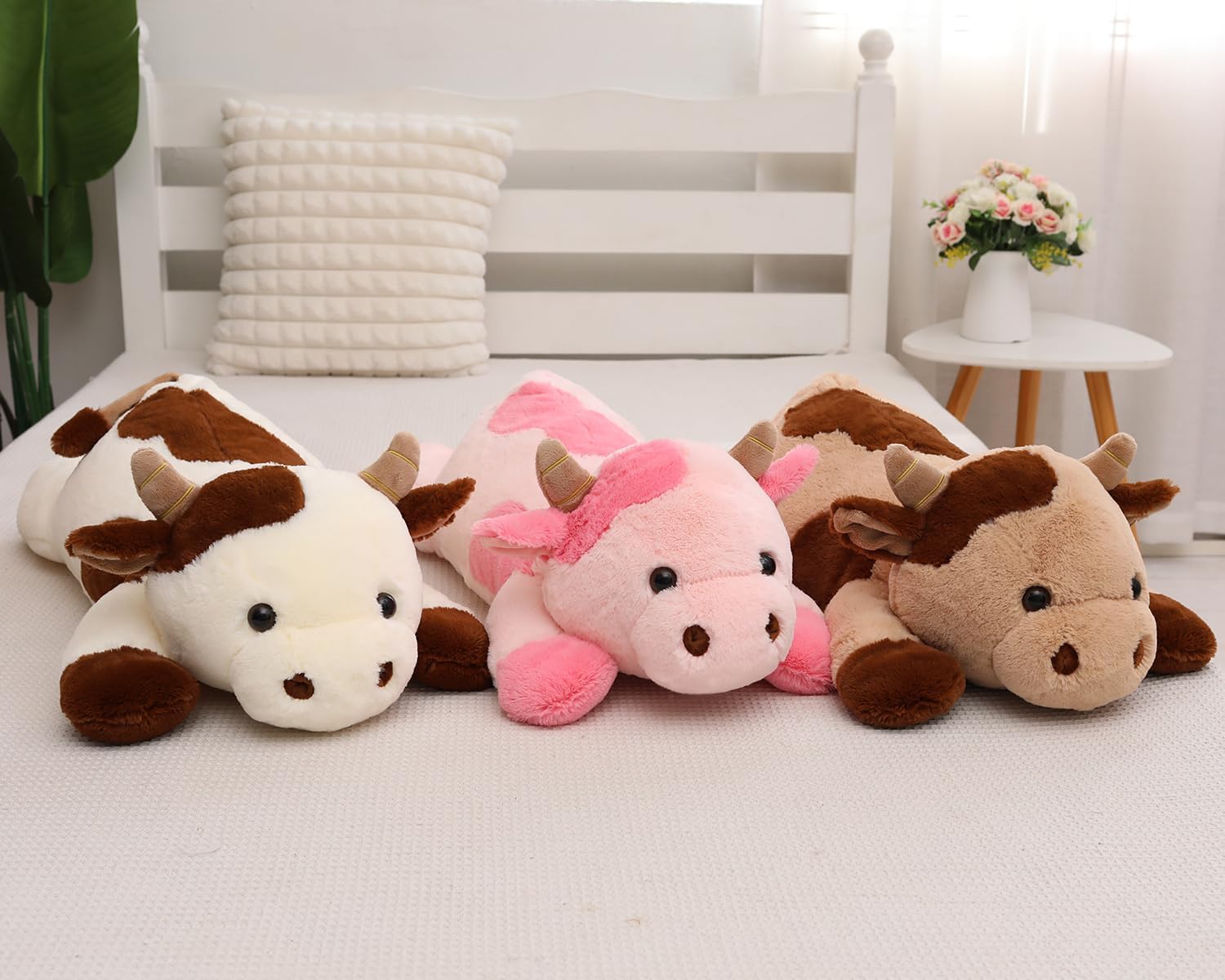 YESGIRL 256 Inch Weighted Cow Plush Toy