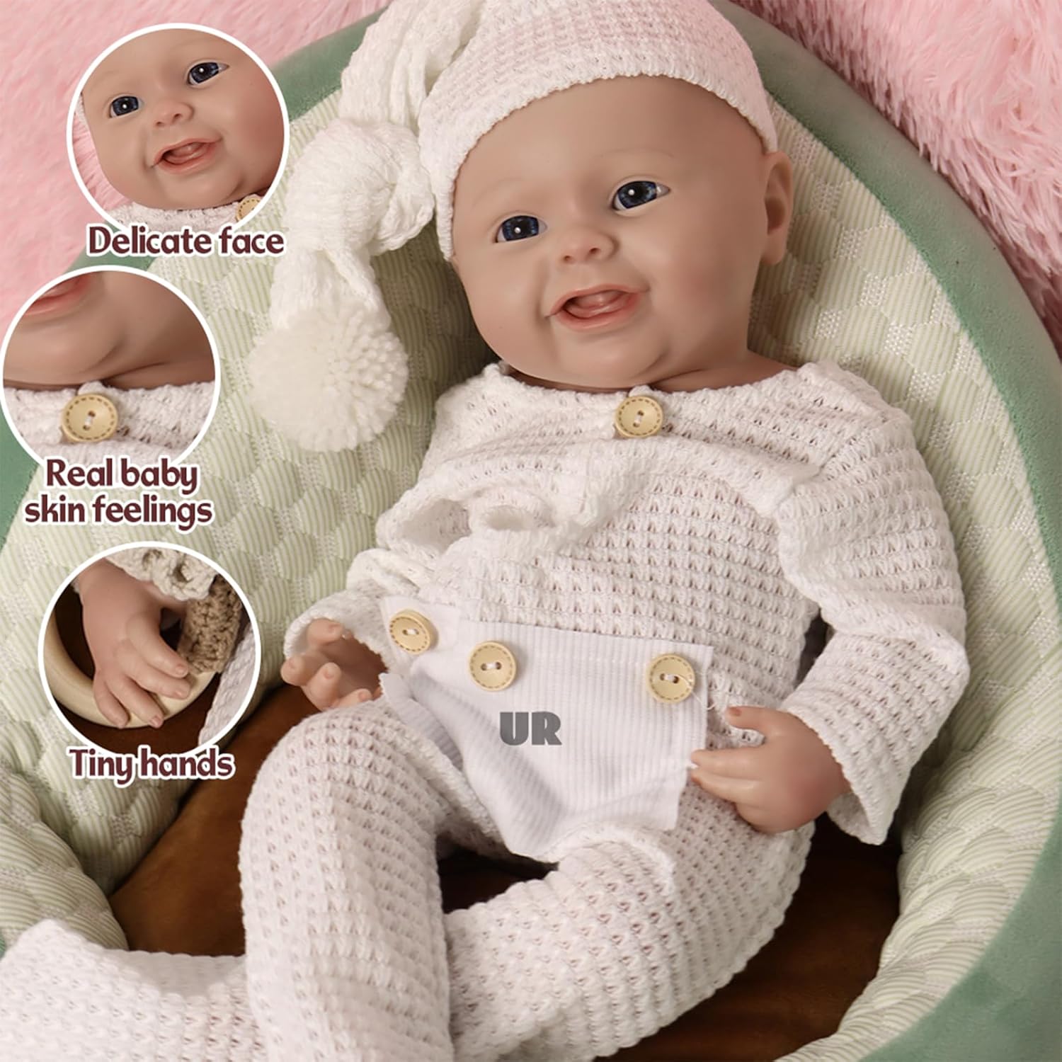 Oppaionaho 18 Inch Silicone Reborn Baby Doll Girl