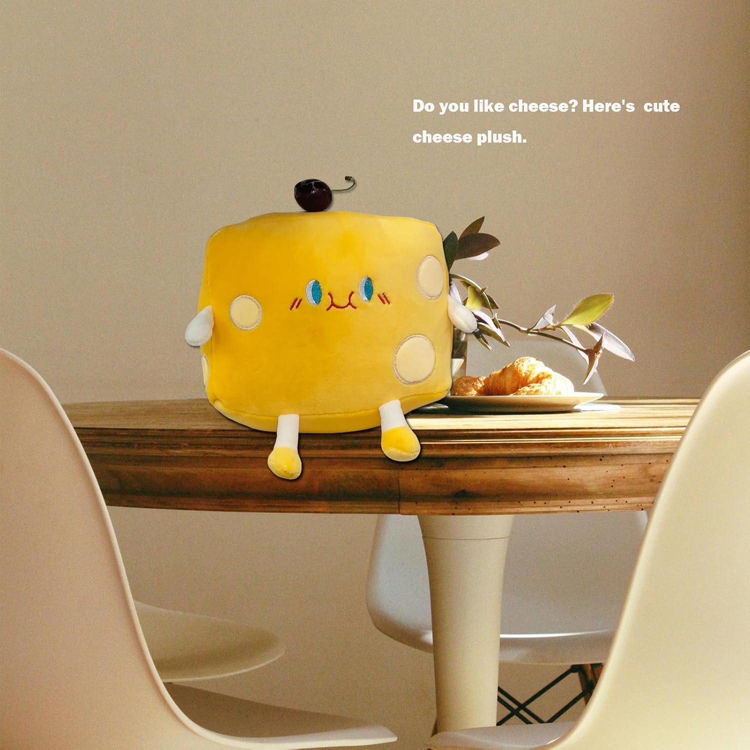 Cheese Stuffed Plush Pillow - Kids Toy for Home Decor