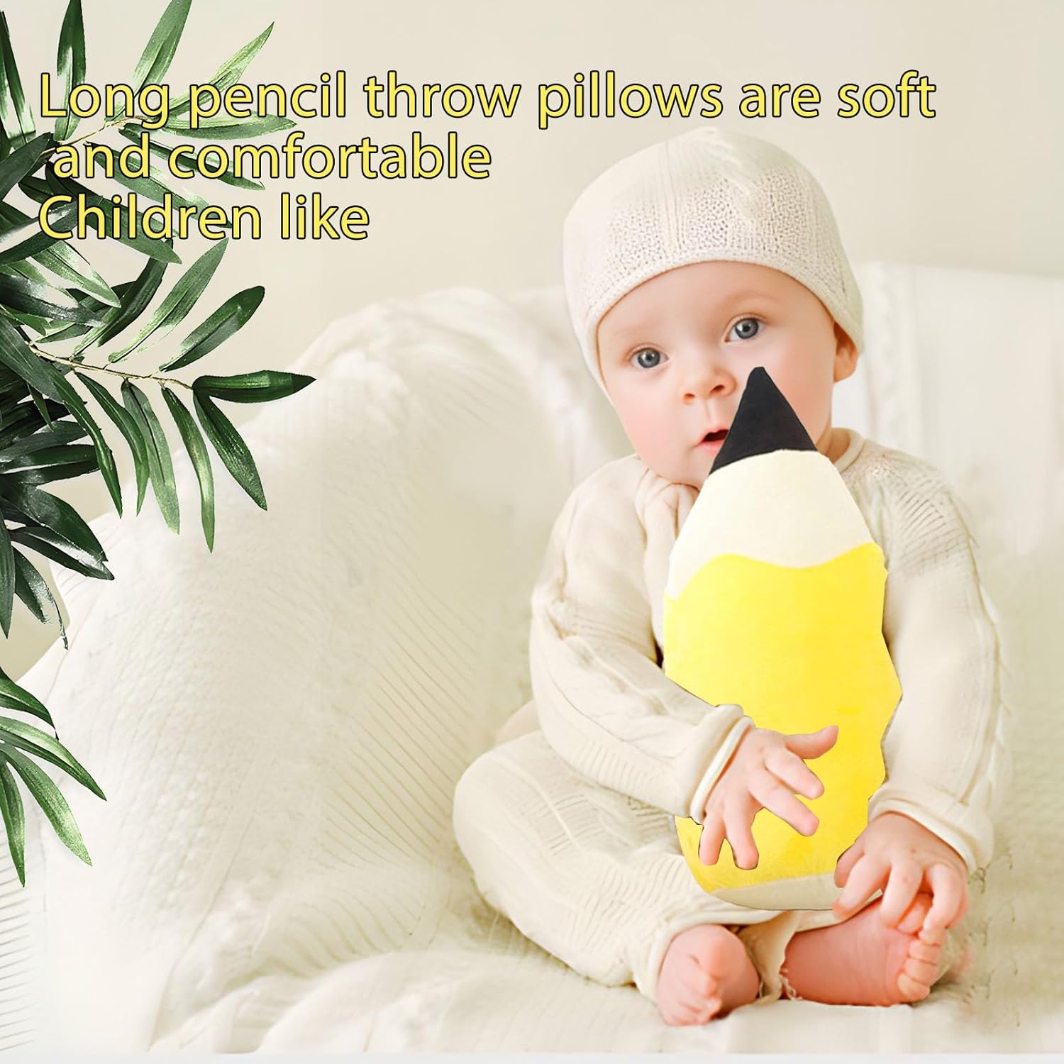 CHELEI2019 197 Pencil Pillow Plush Toy for Kids Yellow