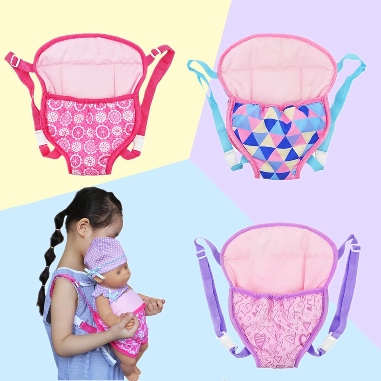 Baby Dolls Carrier Backpack for 18 Inch Dolls Purple