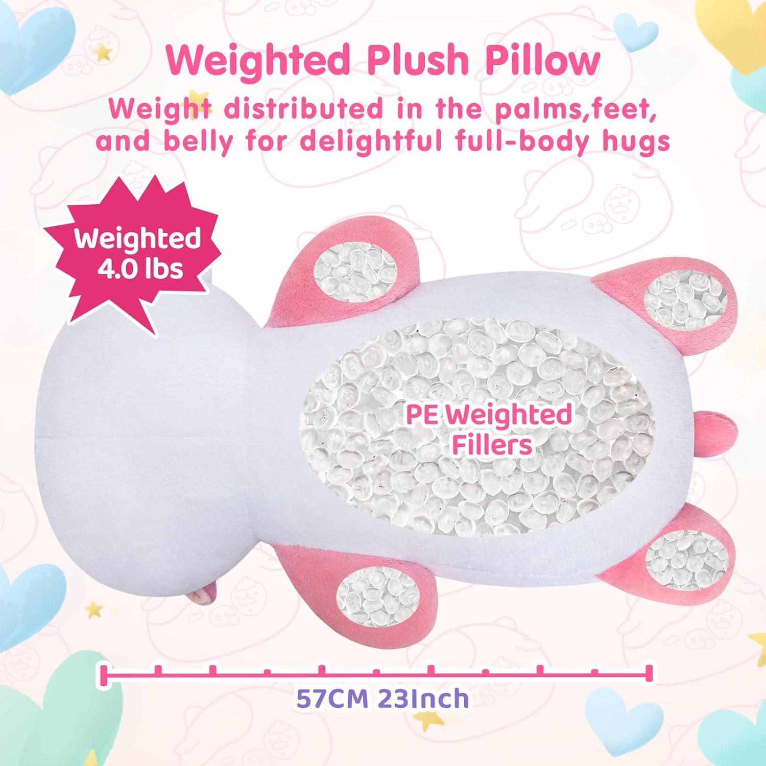 Mewaii Weighted Strawberry Cow Plush 40 Lbs