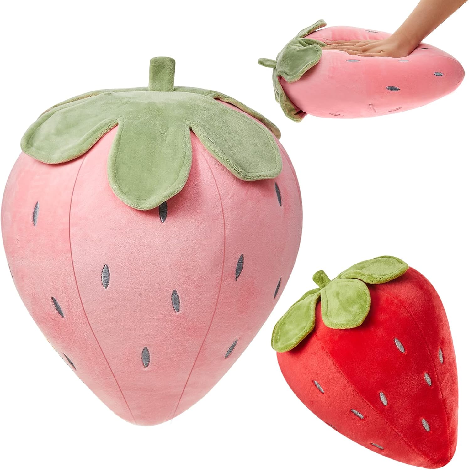 Juexica 2 Pcs Strawberry Plush Pillows Kawaii Decor