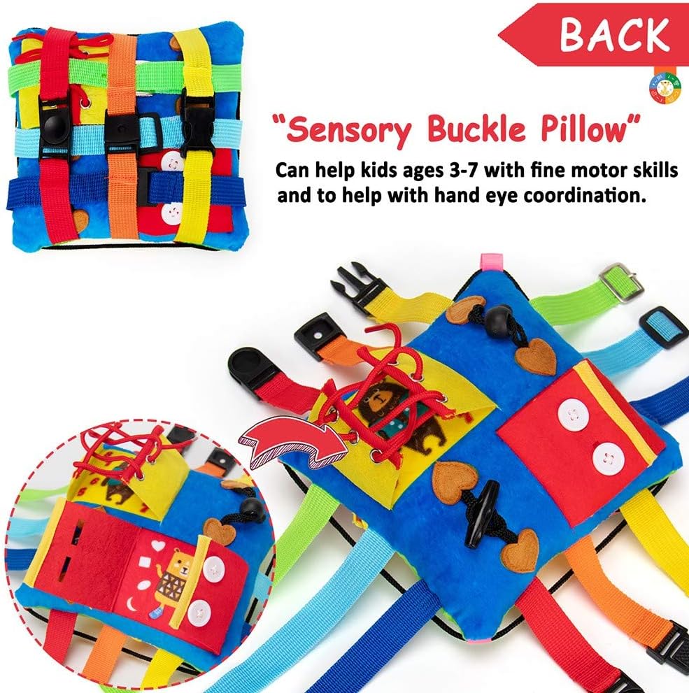 Teytoy Sensory Buckle Pillow for Fine Motor Skills 1
