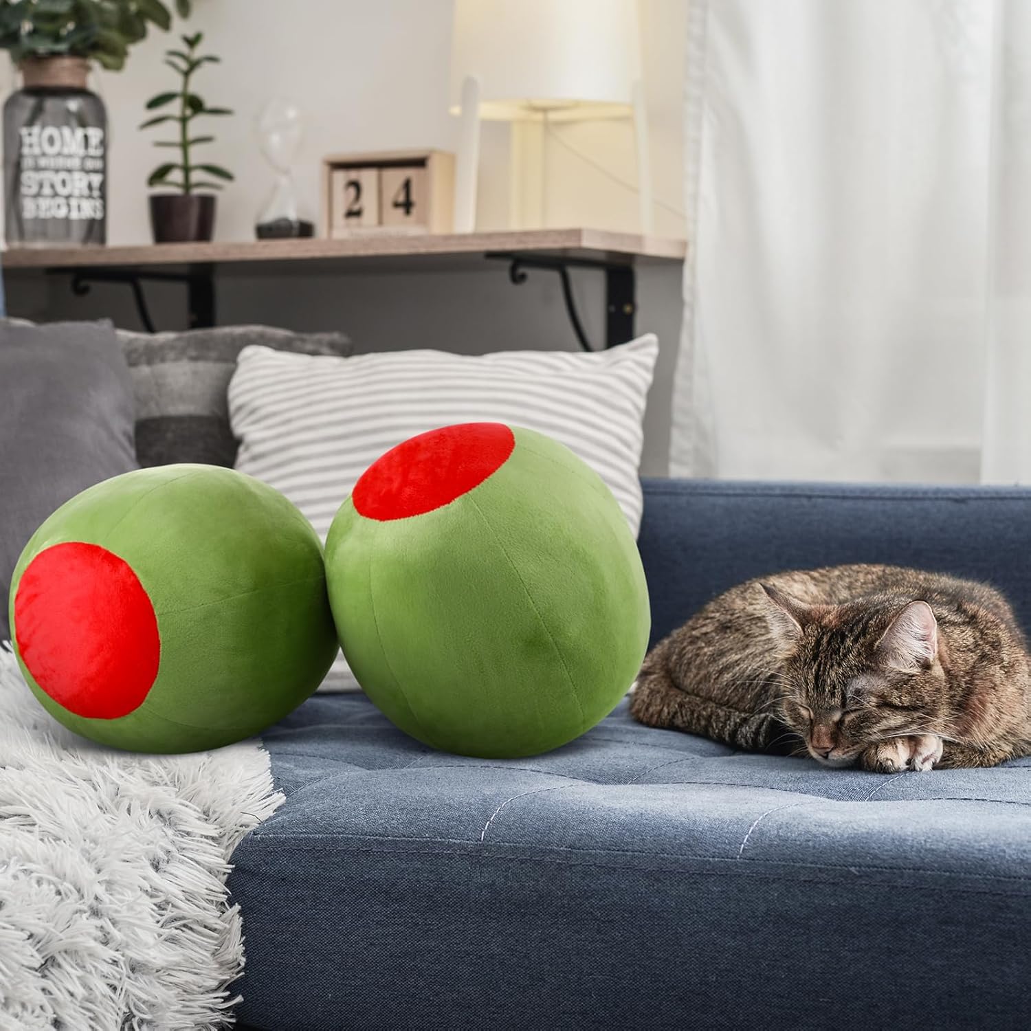 Beeveer Olive Shaped Plush Pillow Cute Hugging Toy