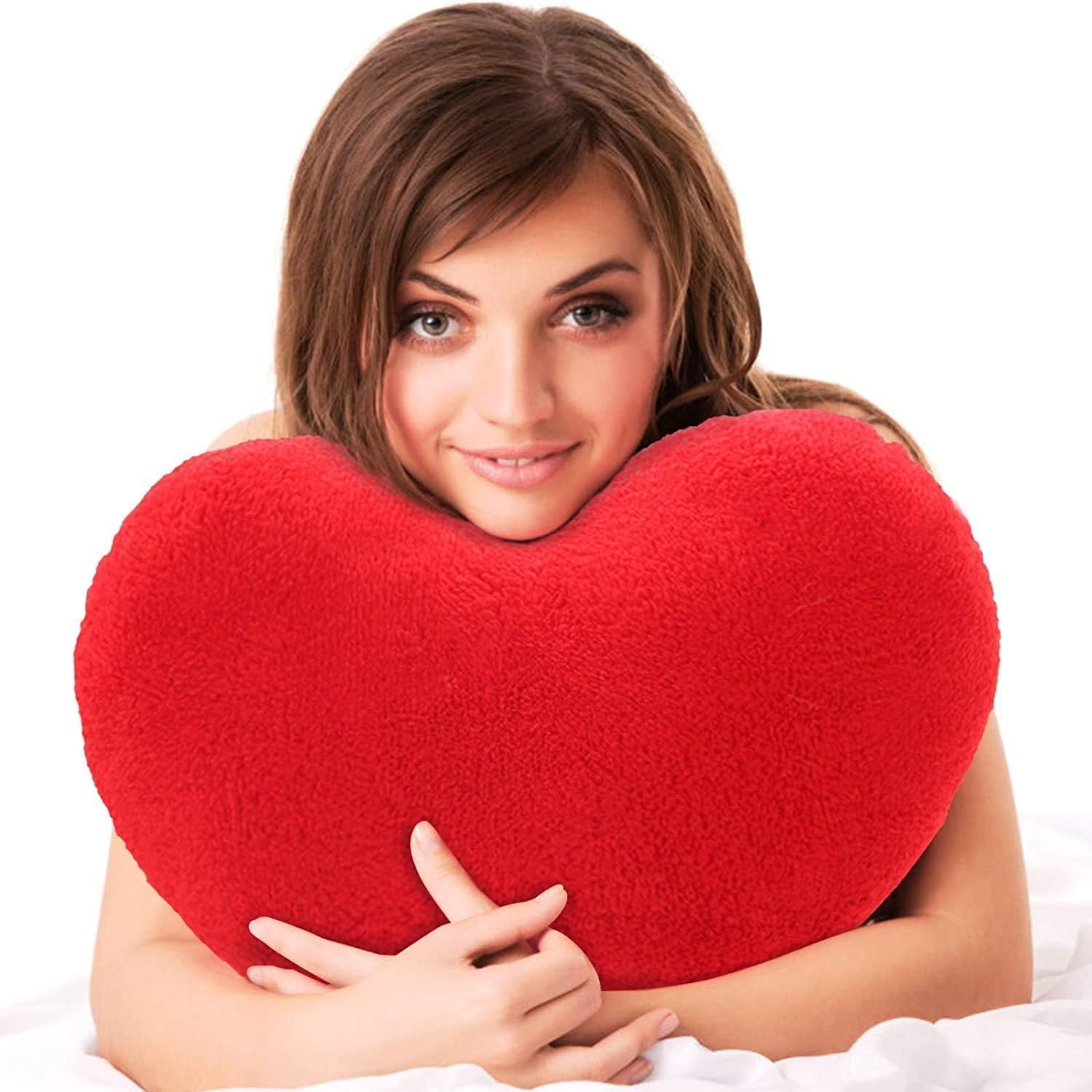 HongMall Cute Plush Red Heart Pillow Cushion Toy Gift