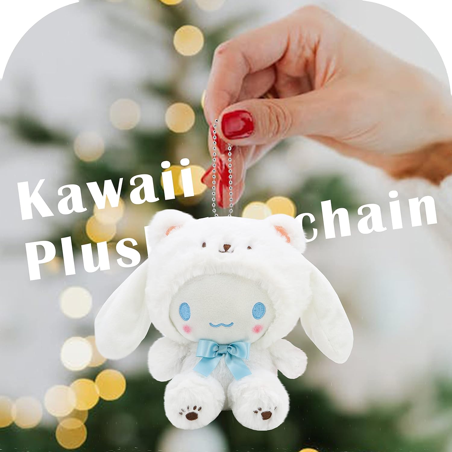 Kawaii Cartoon White Bear Plush Soft Toy Doll