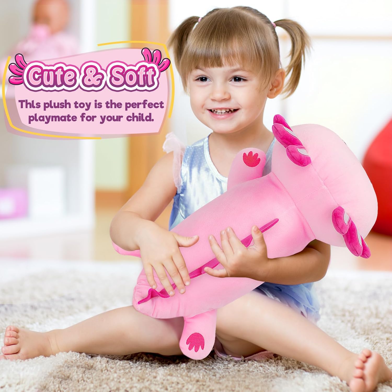 Officygnet 13 Inch Axolotl Plush Pillow