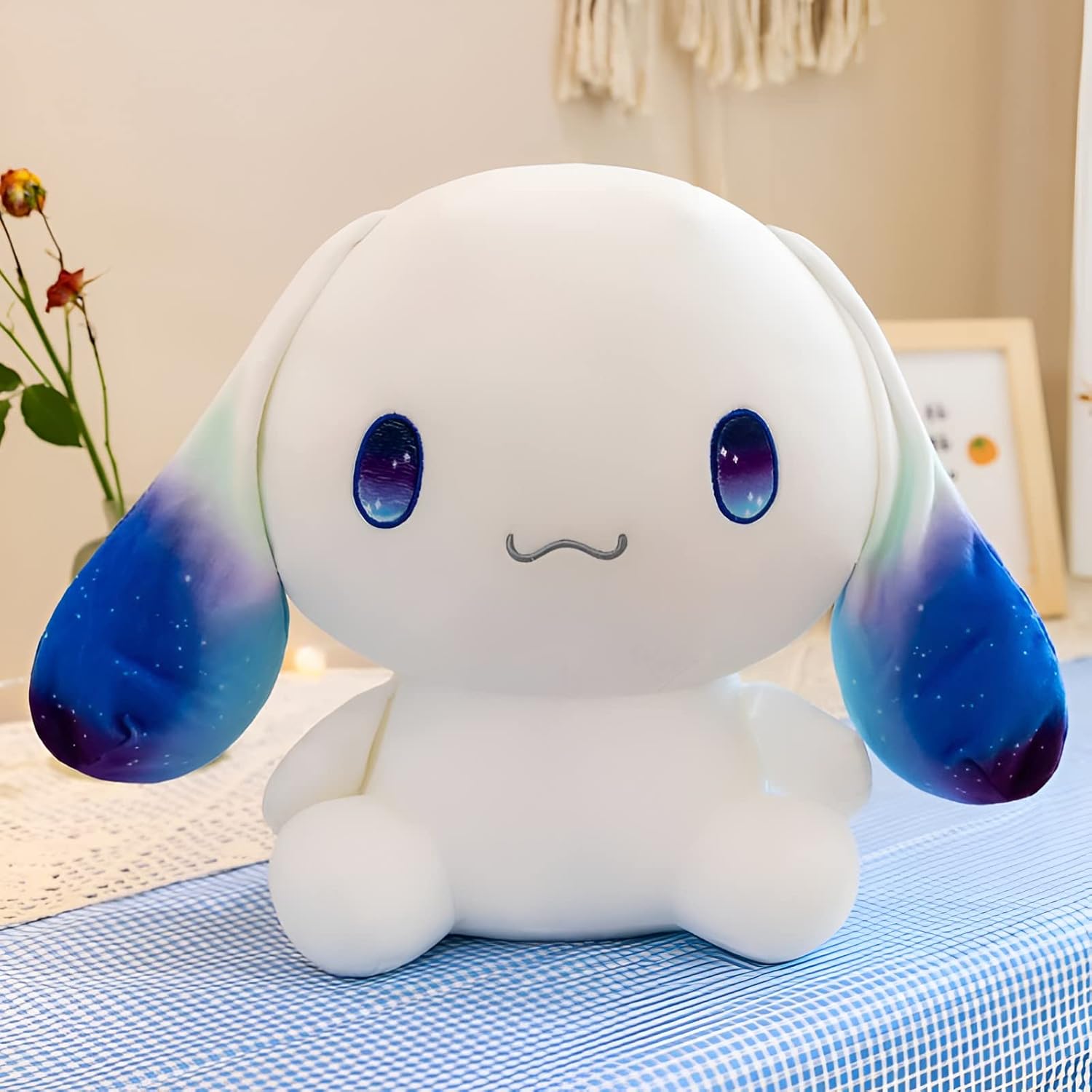 OULV Big Ear White Plush Dog Toy 118 Inch Hugging Pillow