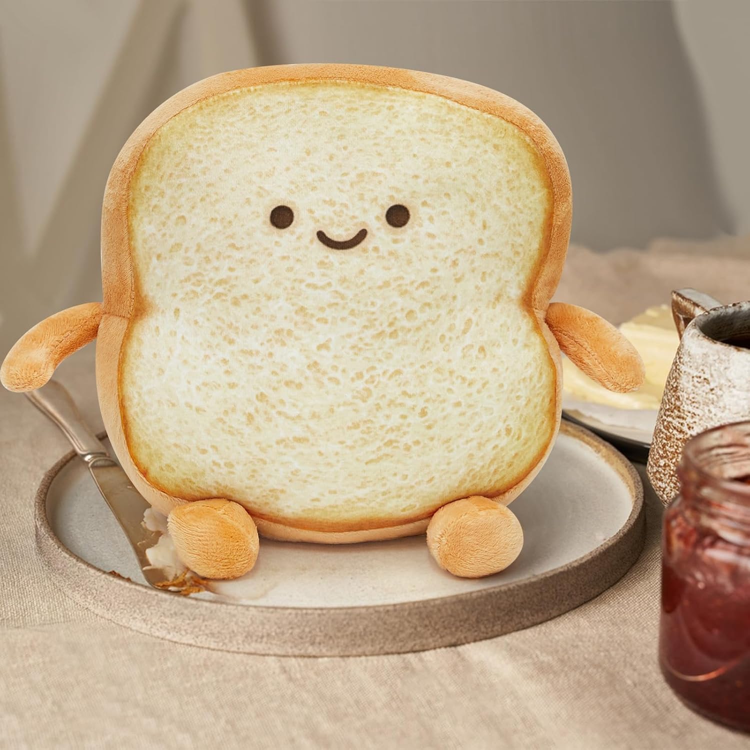 Pacreck Toast Bread Plush Pillow Toy 12in
