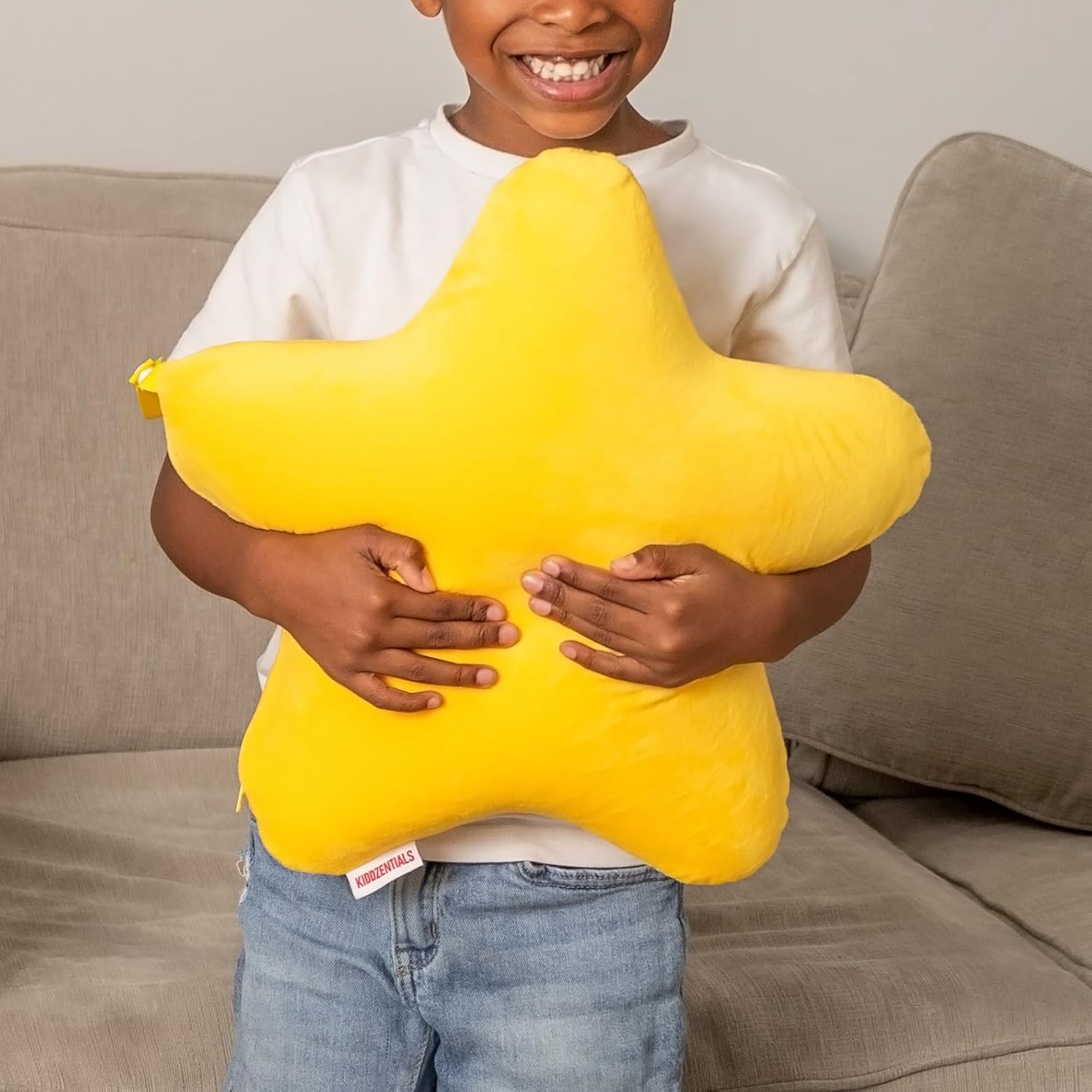 Kiddzentials Star Pillow 15in Yellow