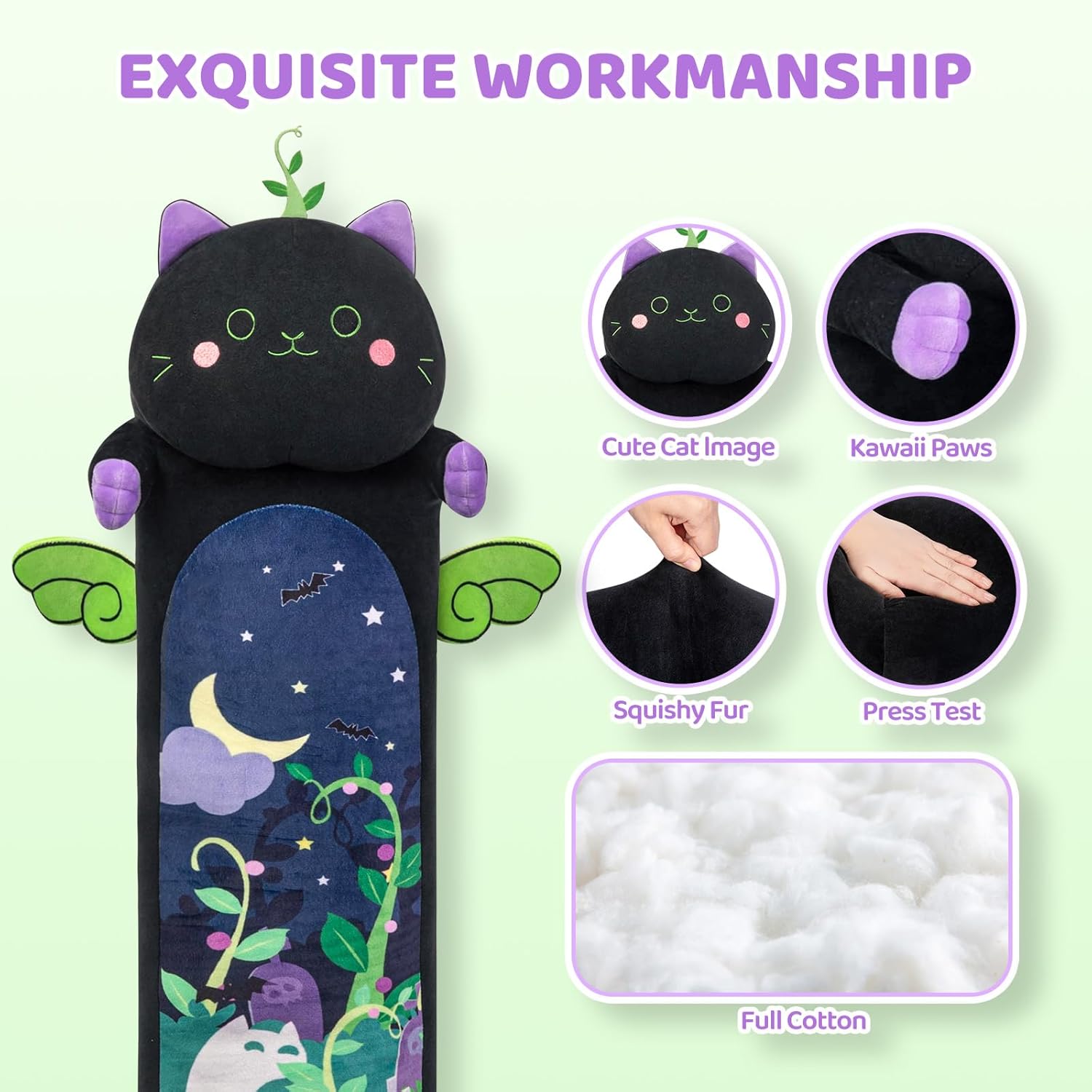 Mewaii Long Cat Plush 5 Sizes Body Pillow 1