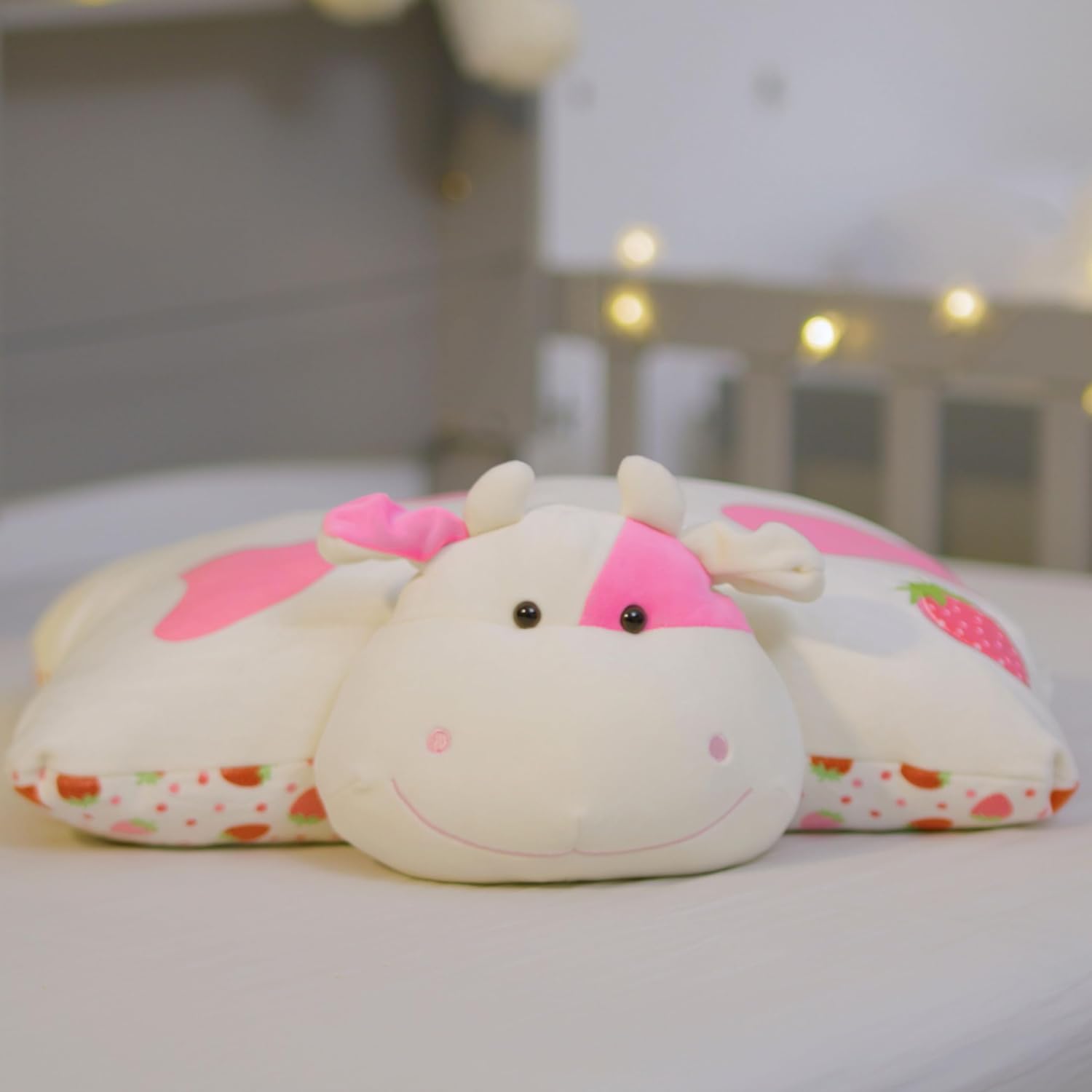Pillow Pets - Sweet Strawberry Cow Plush Pillow