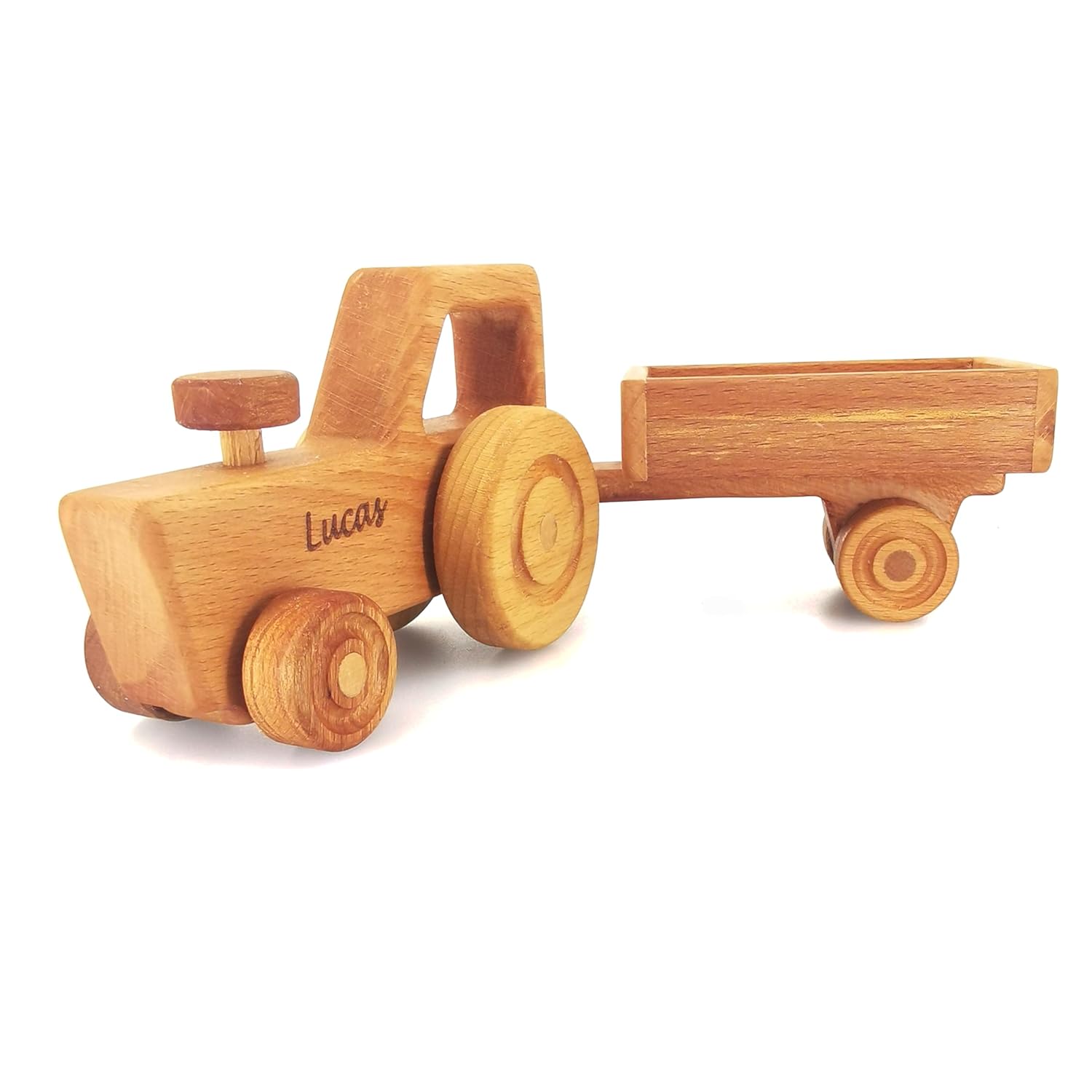 Personalized Wooden Tractor Toy For Boys - Farm Playset