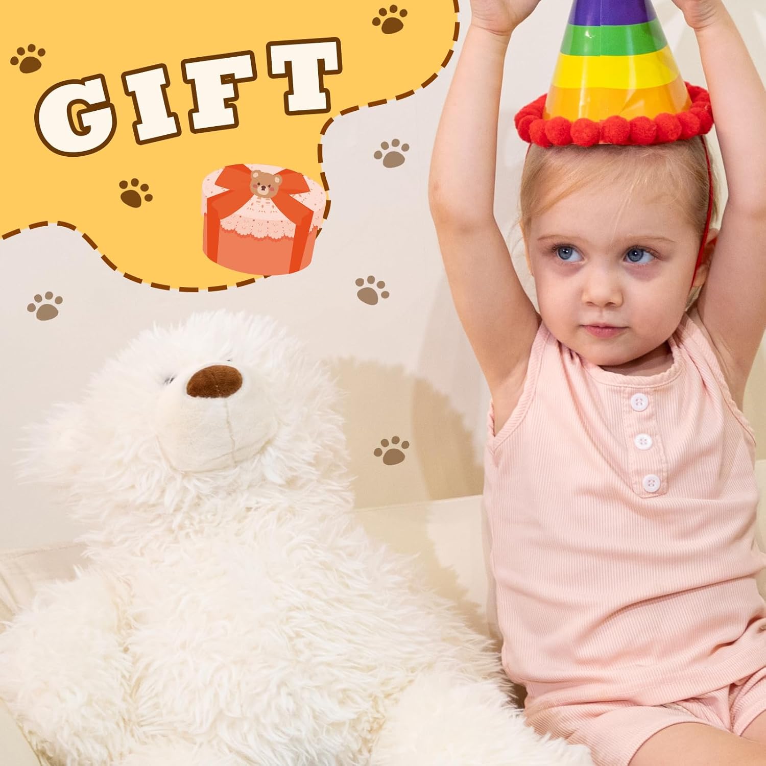 42 lbs Polar Bear Weighted Plush Pillow